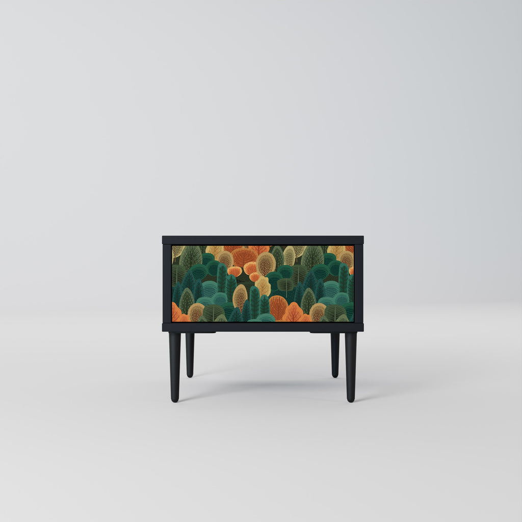 AUTUMN KALEIDOSCOPE Nightstand in Black Finish