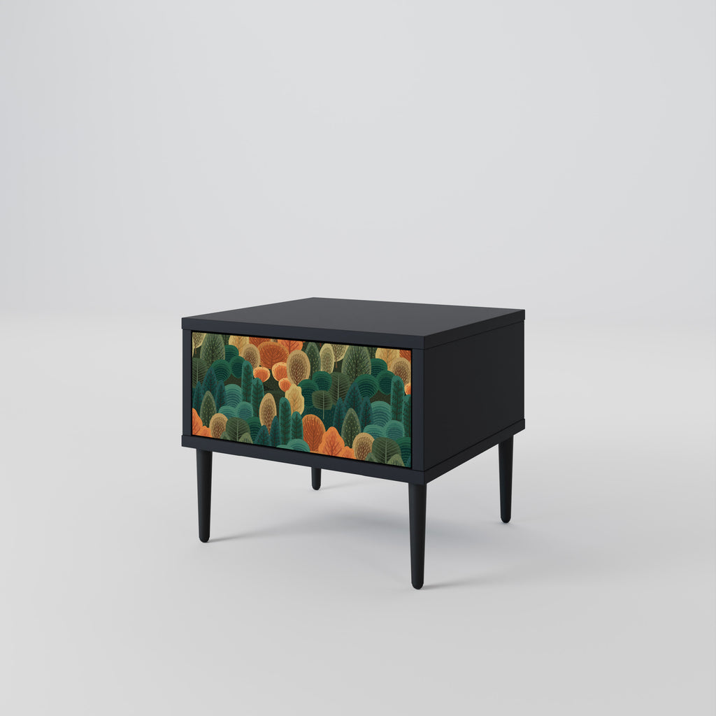 AUTUMN KALEIDOSCOPE Nightstand in Black Finish