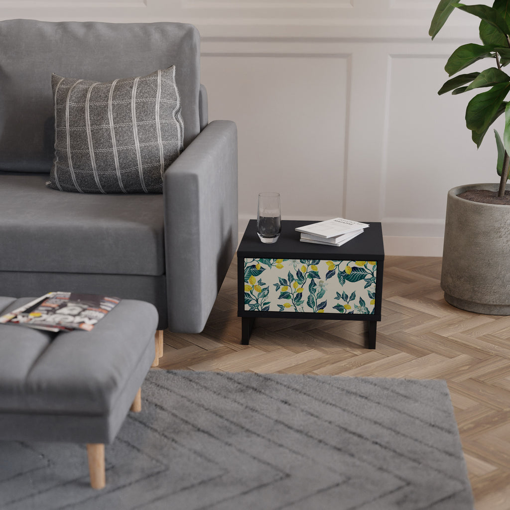 LEMON TREE Nightstand in Black Finish