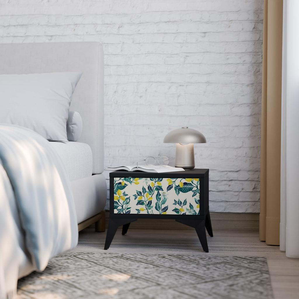 LEMON TREE Nightstand in Black Finish