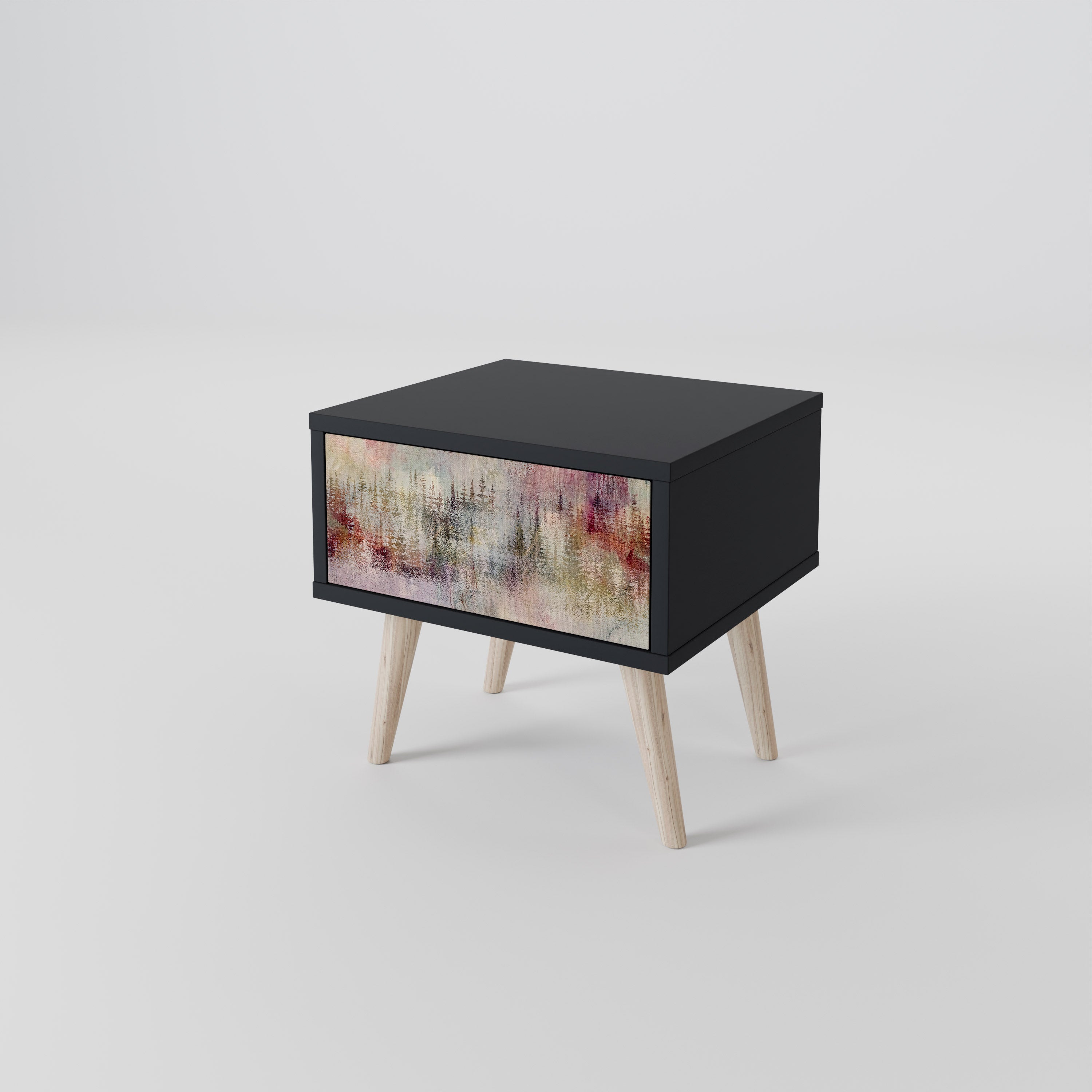 VEILED SUMMIT Nightstand in Black Finish
