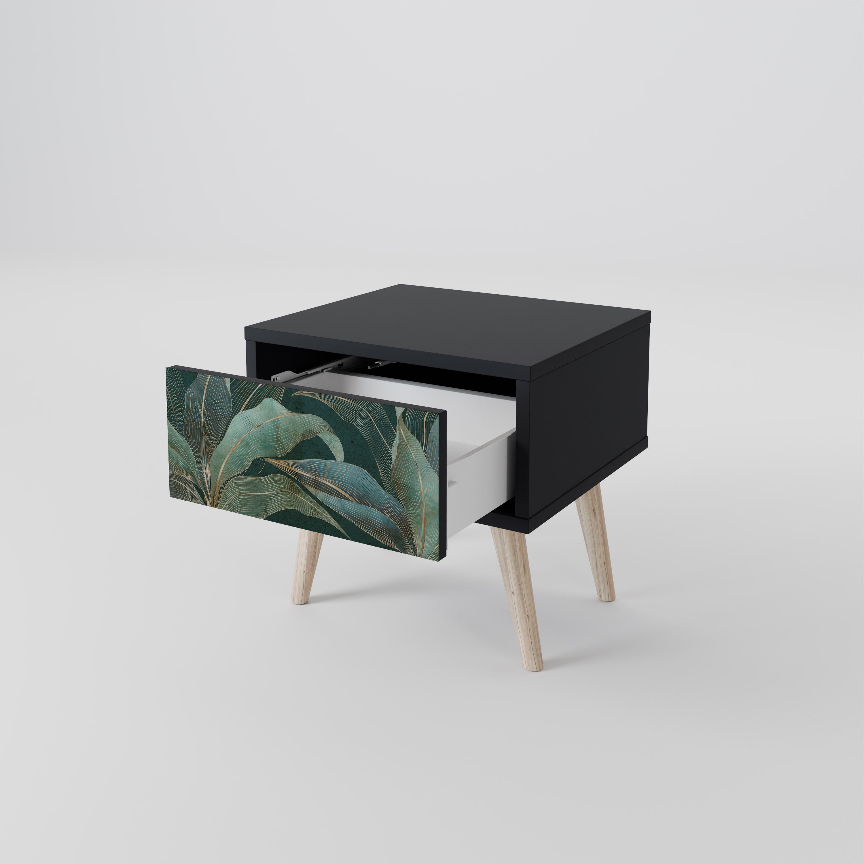ROYAL GREEN Nightstand in Black Finish