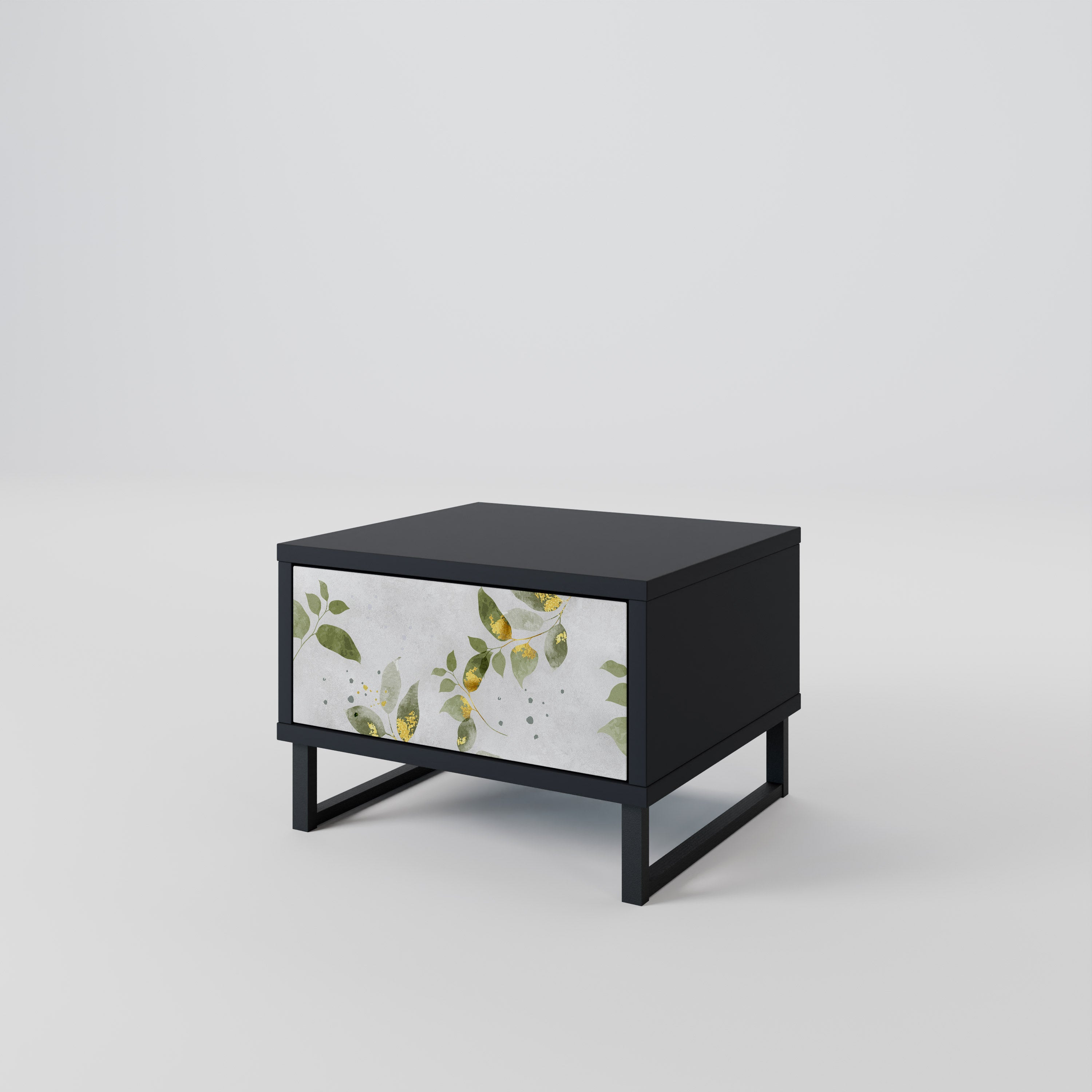ELEGANT BOTANICS Nightstand in Black Finish