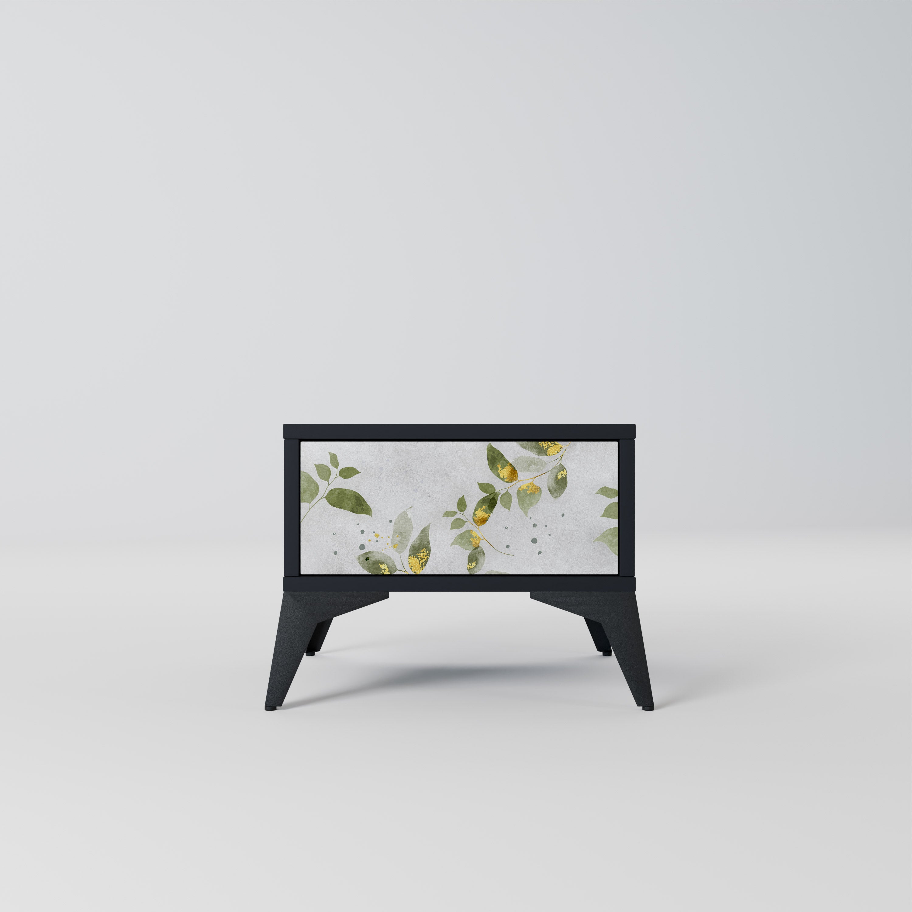 ELEGANT BOTANICS Nightstand in Black Finish