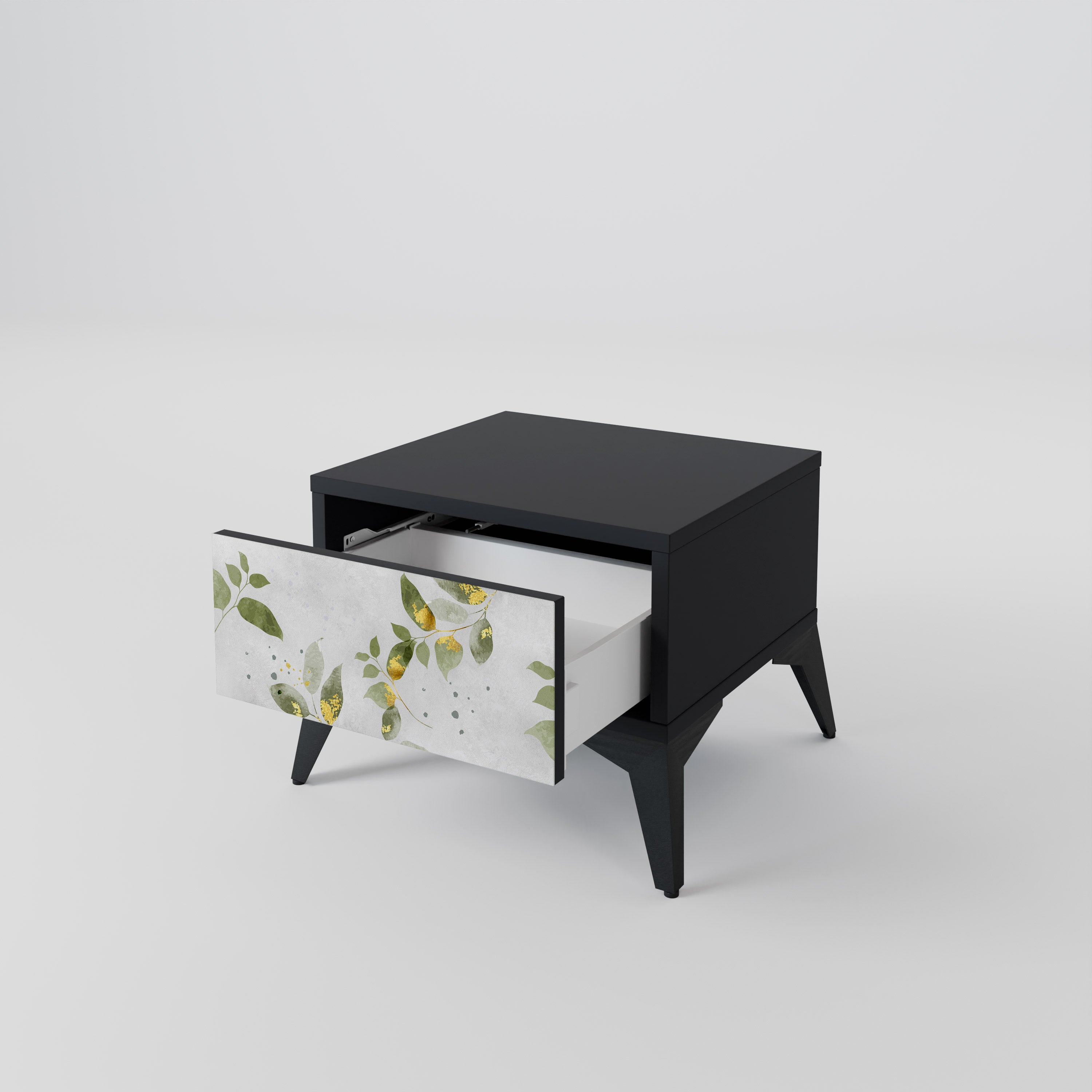 ELEGANT BOTANICS Nightstand in Black Finish