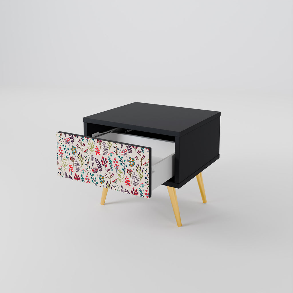 AUTUMN SUNDRIES Nightstand in Black Finish