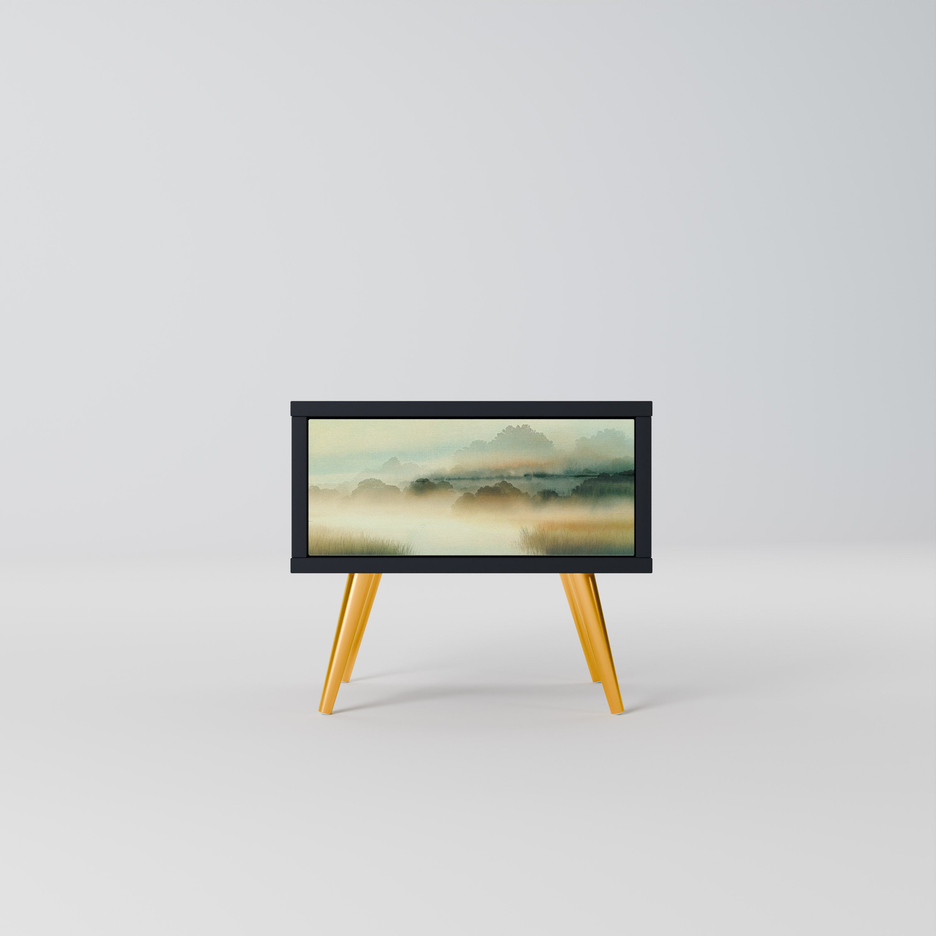 MORNING BY THE LAKE Nightstand in Black Finish