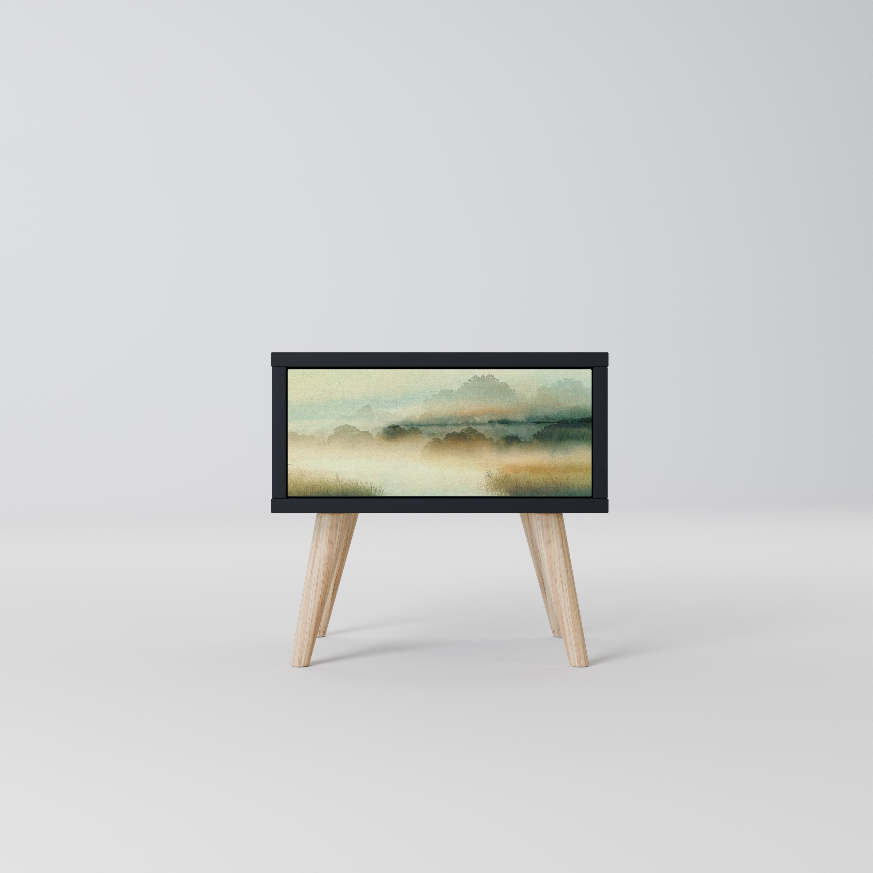 MORNING BY THE LAKE Nightstand in Black Finish