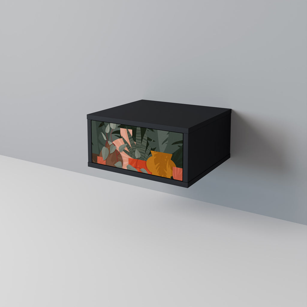 TROPICAL COMPOSITION Nightstand in Black Finish