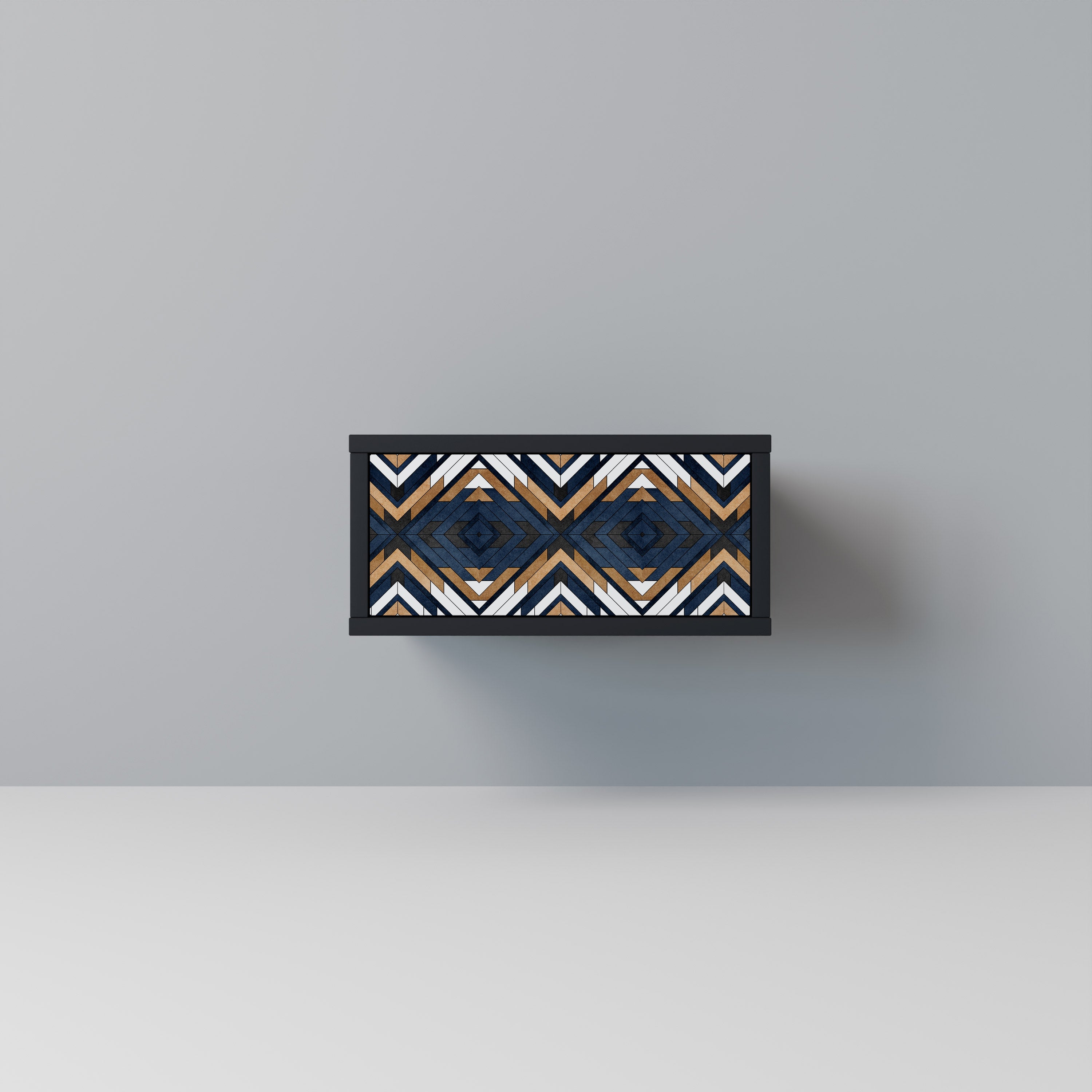 ARTFUL GEOMETRY Nightstand in Black Finish