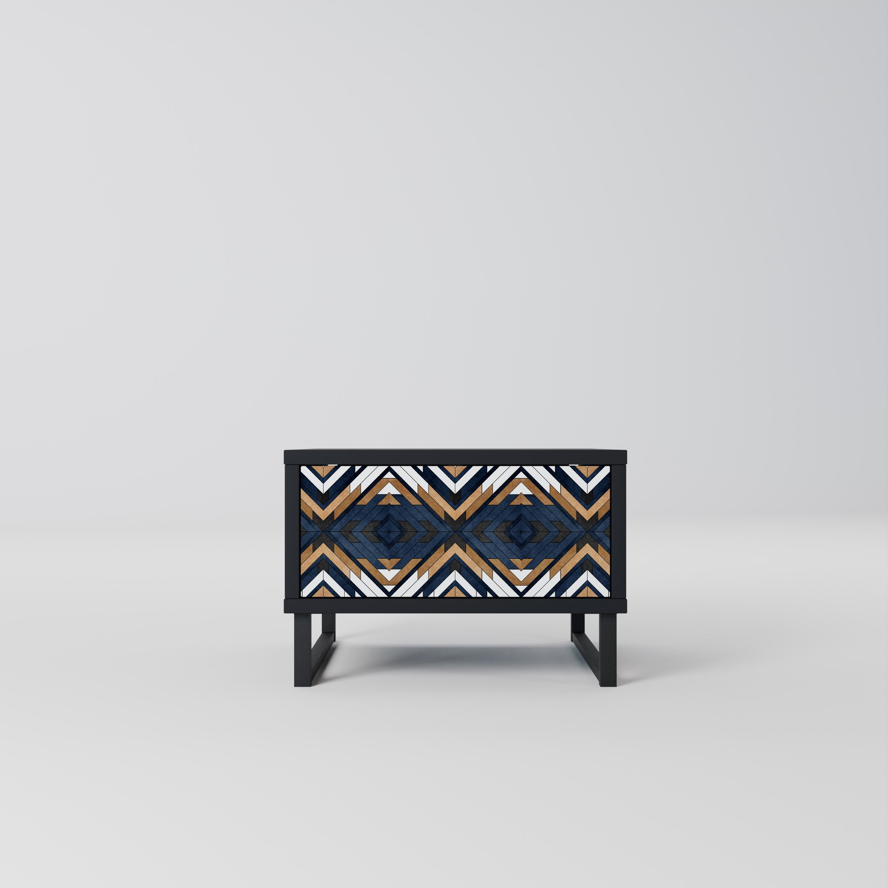 ARTFUL GEOMETRY Nightstand in Black Finish