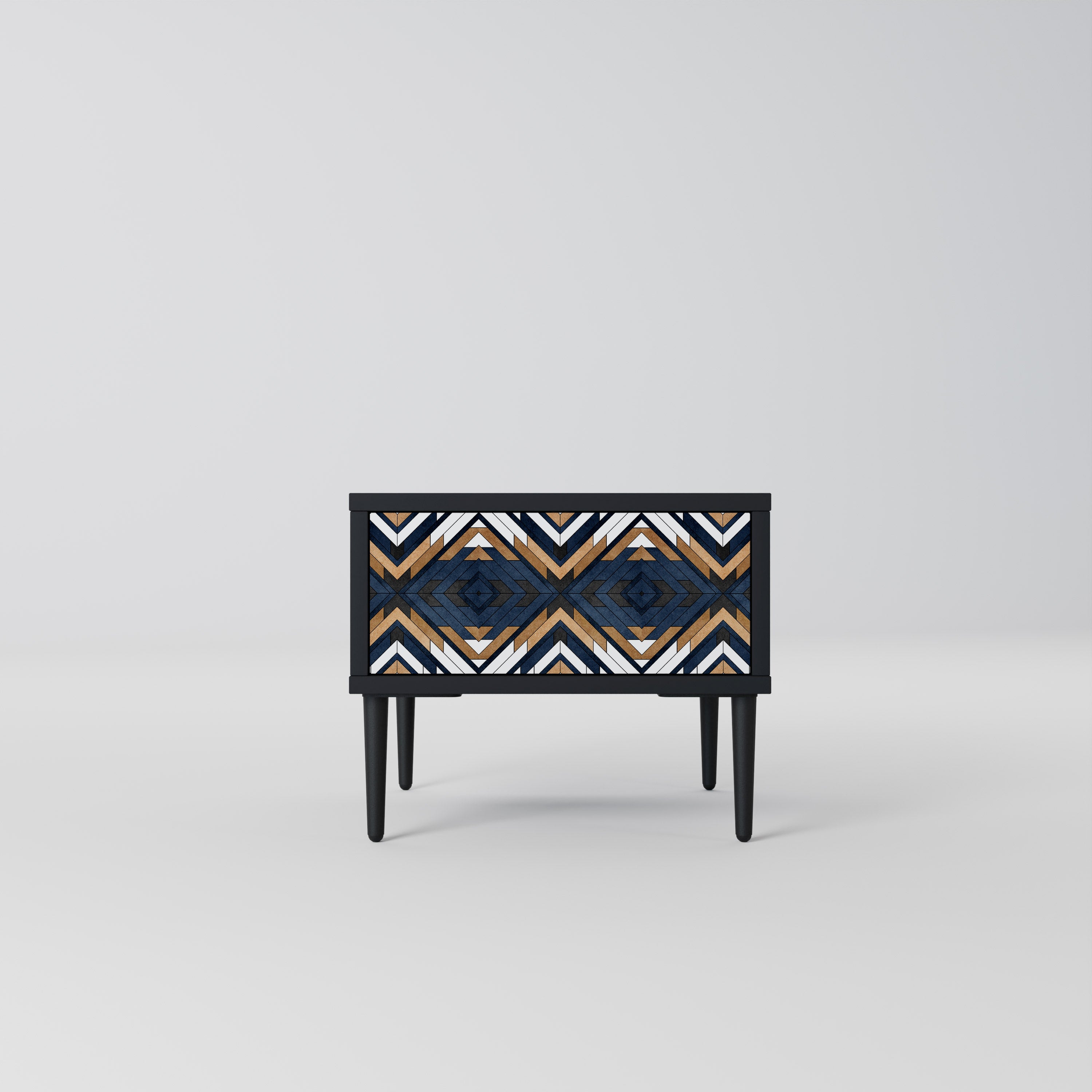 ARTFUL GEOMETRY Nightstand in Black Finish