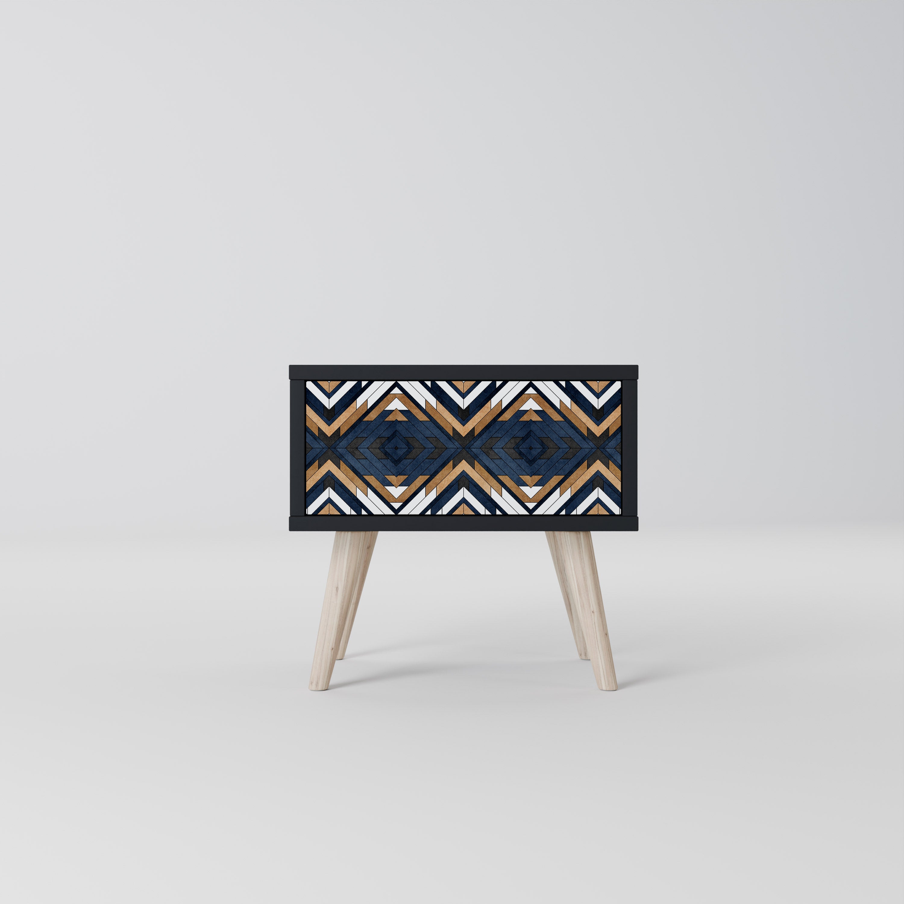 ARTFUL GEOMETRY Nightstand in Black Finish