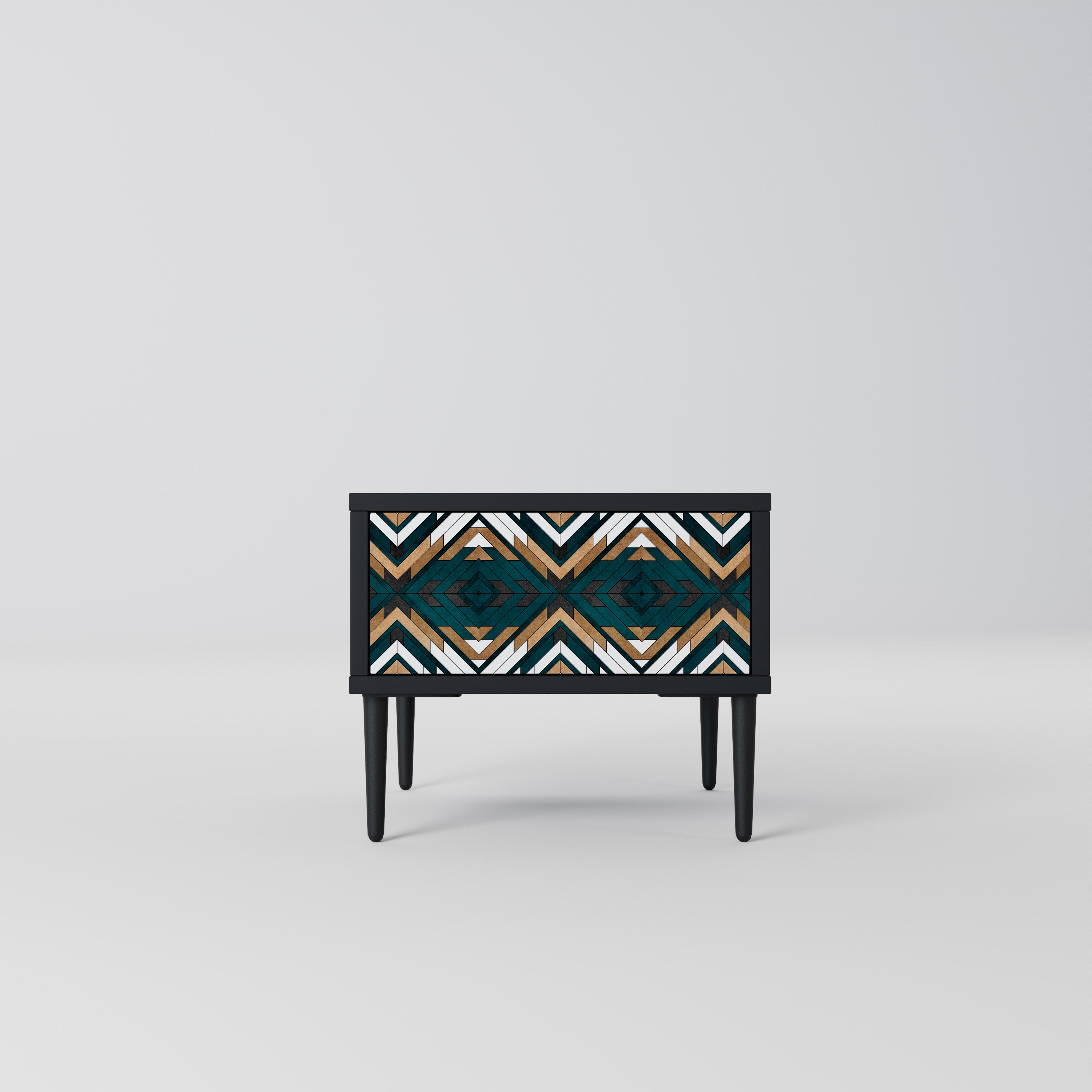 ARTISTIC GEOMETRY Nightstand in Black Finish