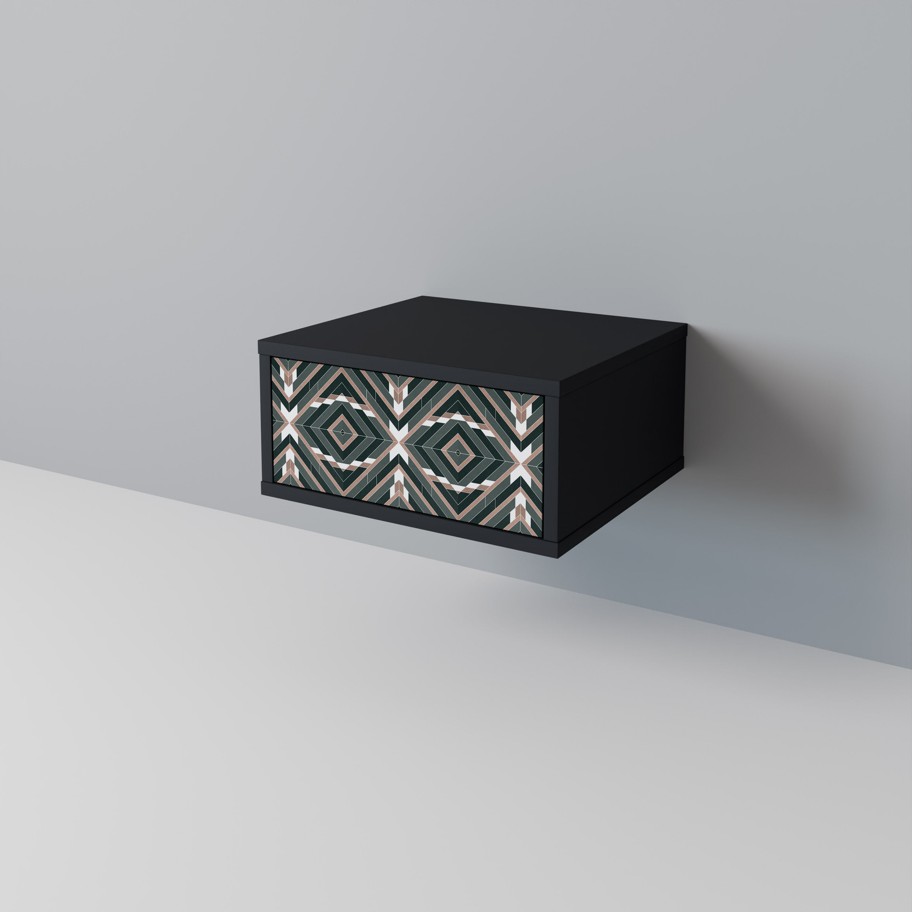 DIMENSION DELIGHTS Nightstand in Black Finish