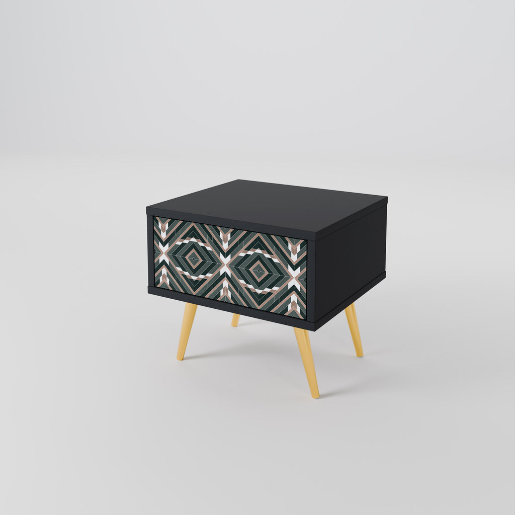 DIMENSION DELIGHTS Nightstand in Black Finish