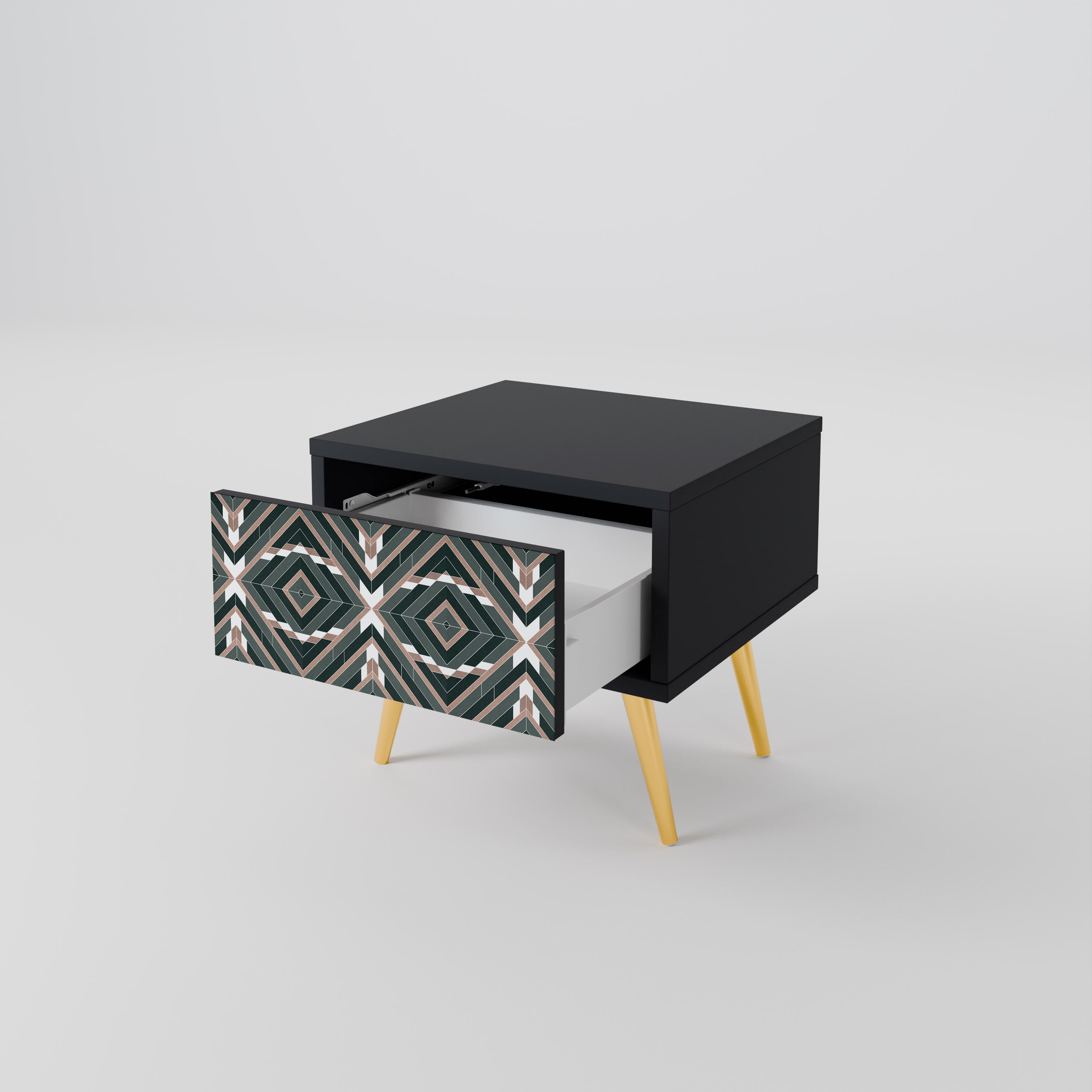 DIMENSION DELIGHTS Nightstand in Black Finish