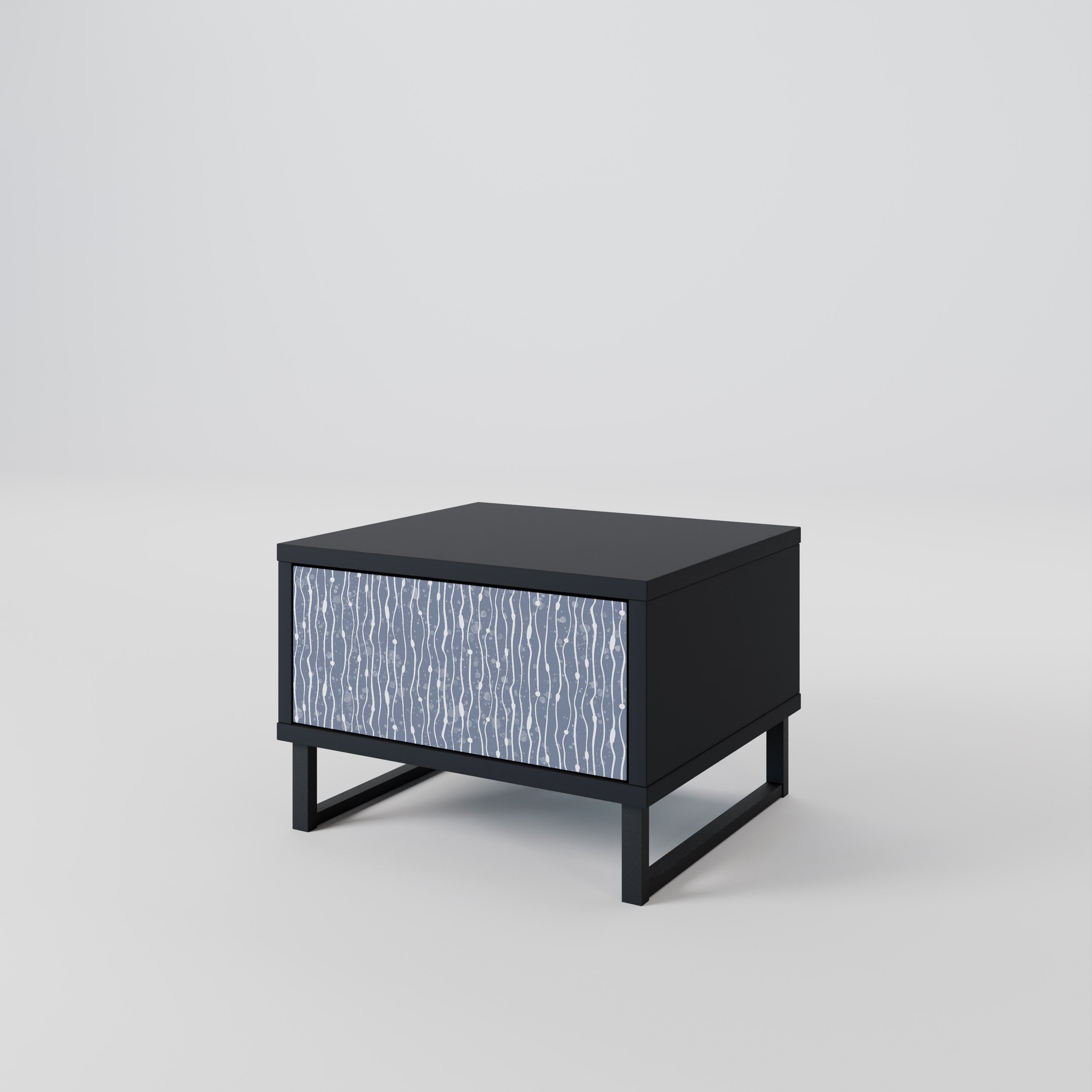 Mesita de noche GRAPHITE RAIN en acabado negro