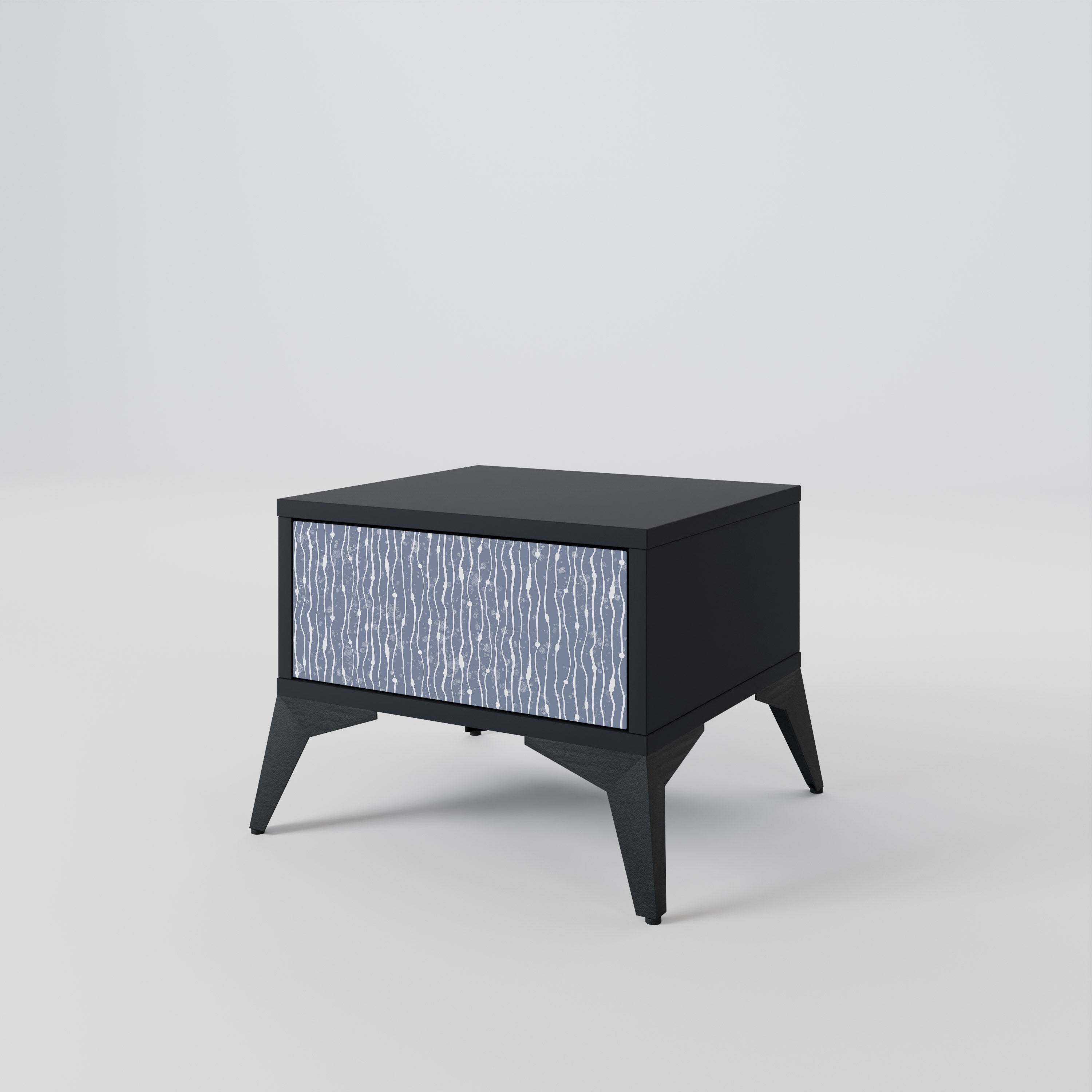 Mesita de noche GRAPHITE RAIN en acabado negro