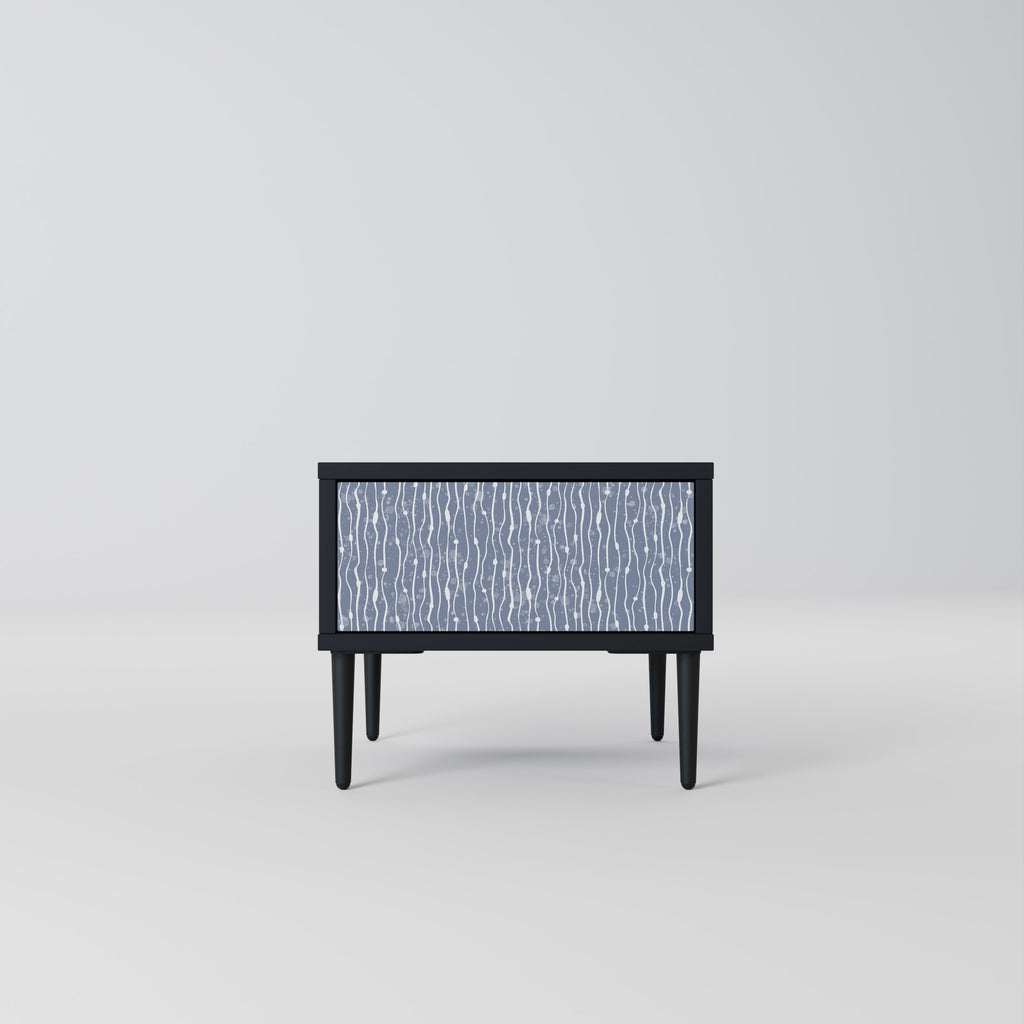 Mesita de noche GRAPHITE RAIN en acabado negro