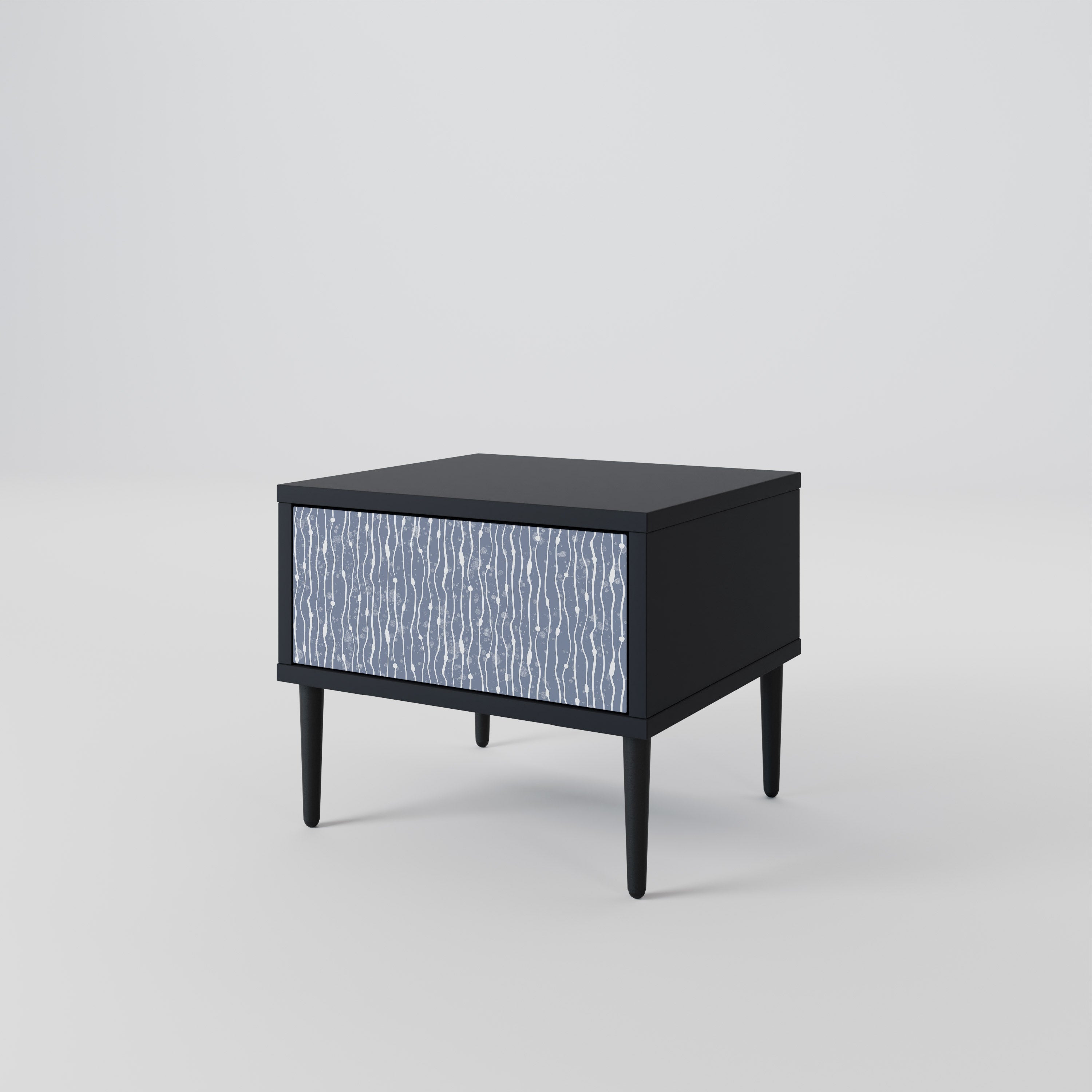 Mesita de noche GRAPHITE RAIN en acabado negro