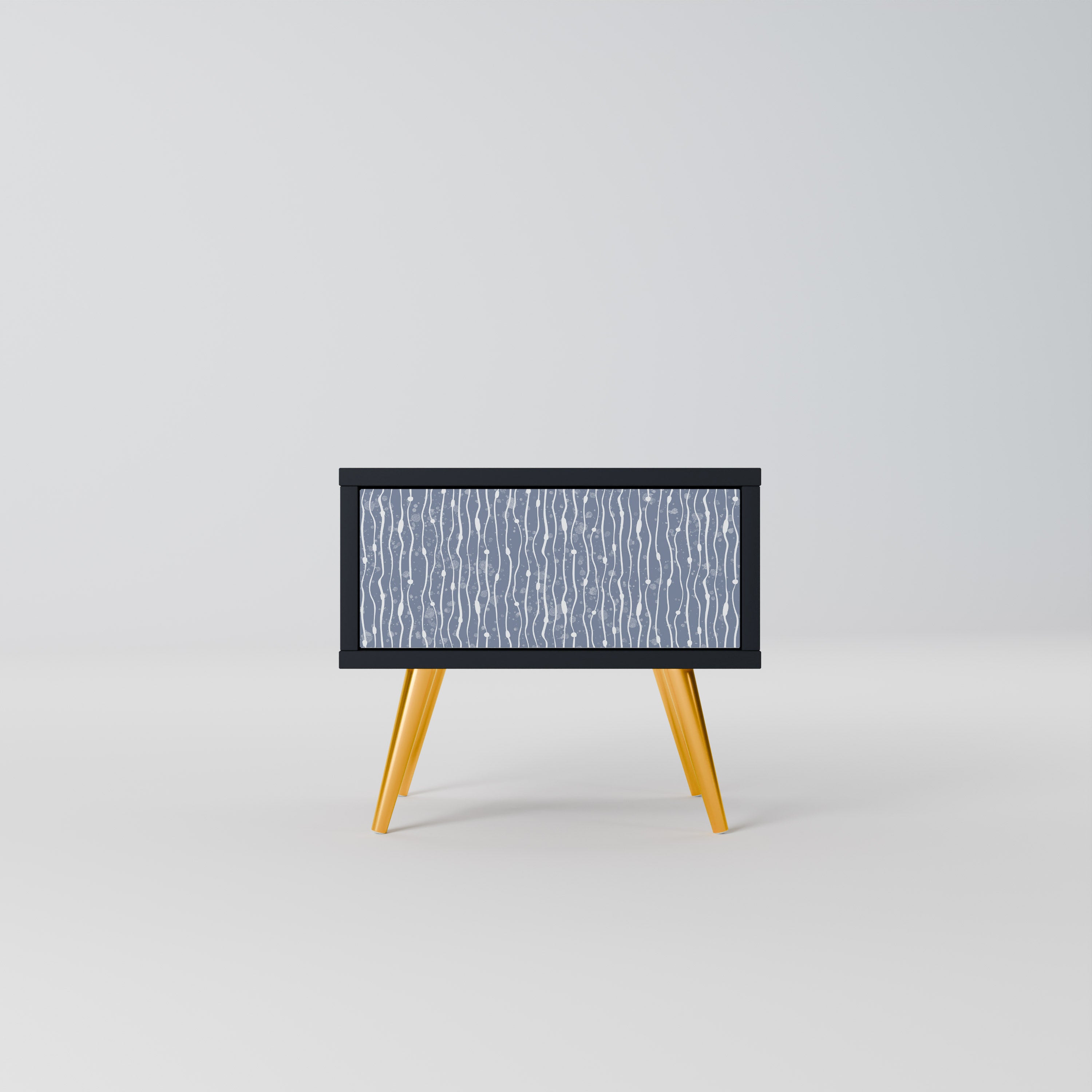 Mesita de noche GRAPHITE RAIN en acabado negro