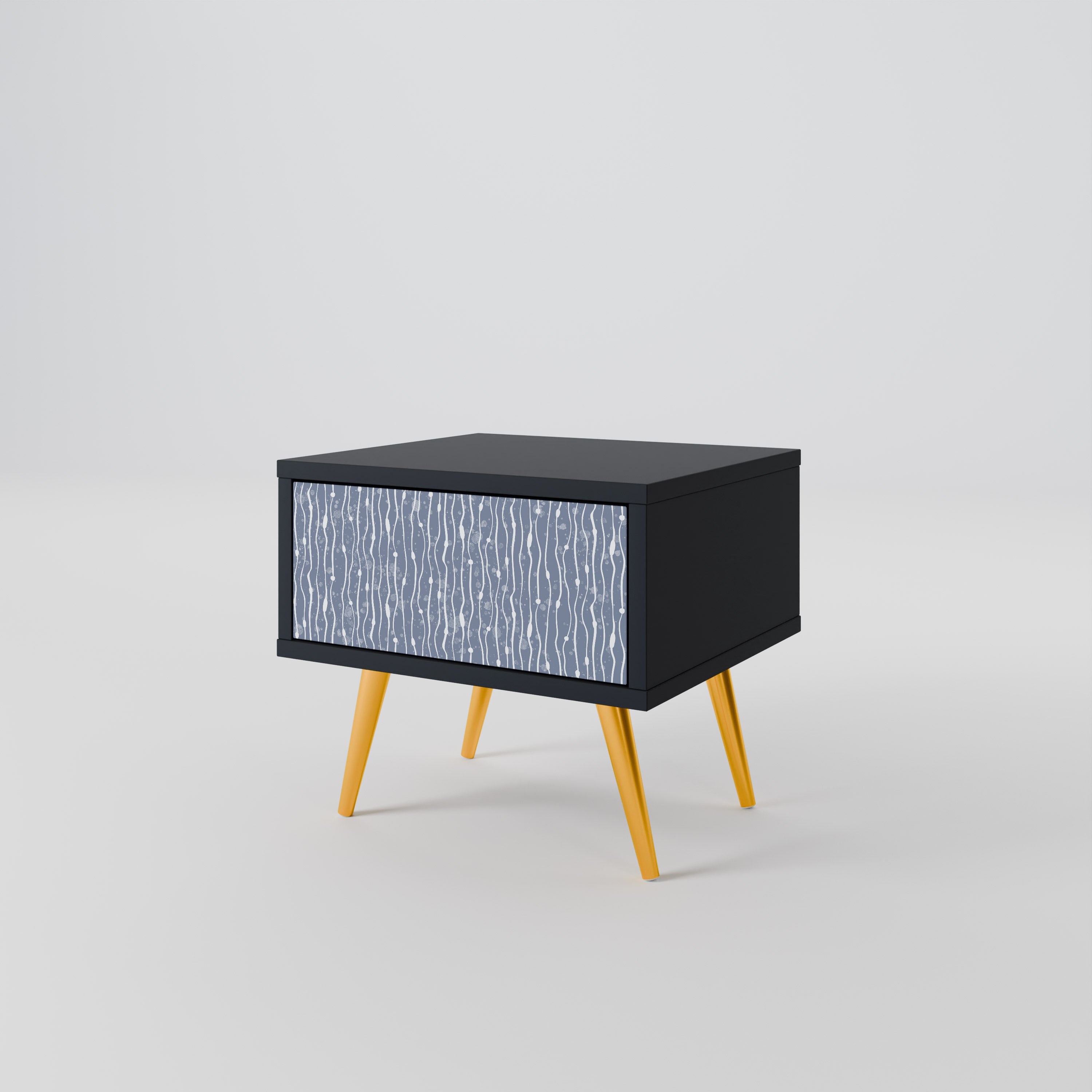 Mesita de noche GRAPHITE RAIN en acabado negro