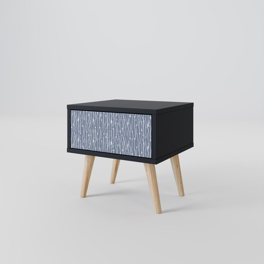 Mesita de noche GRAPHITE RAIN en acabado negro