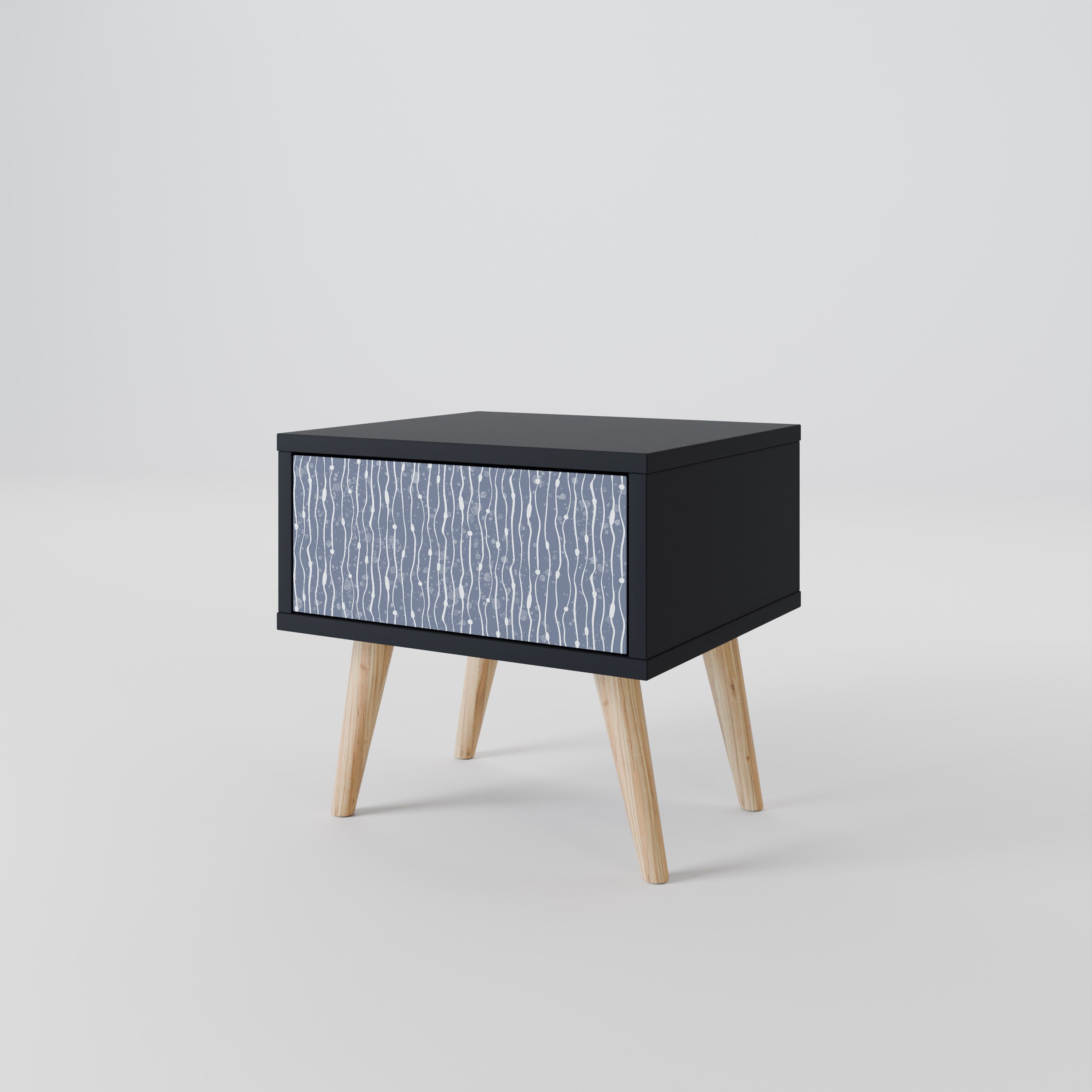 Mesita de noche GRAPHITE RAIN en acabado negro