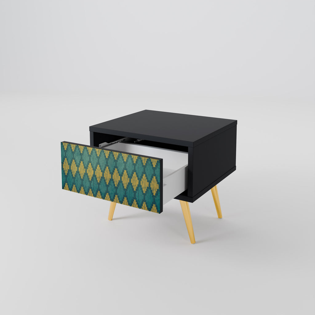 POLYGONS Nightstand in Black Finish