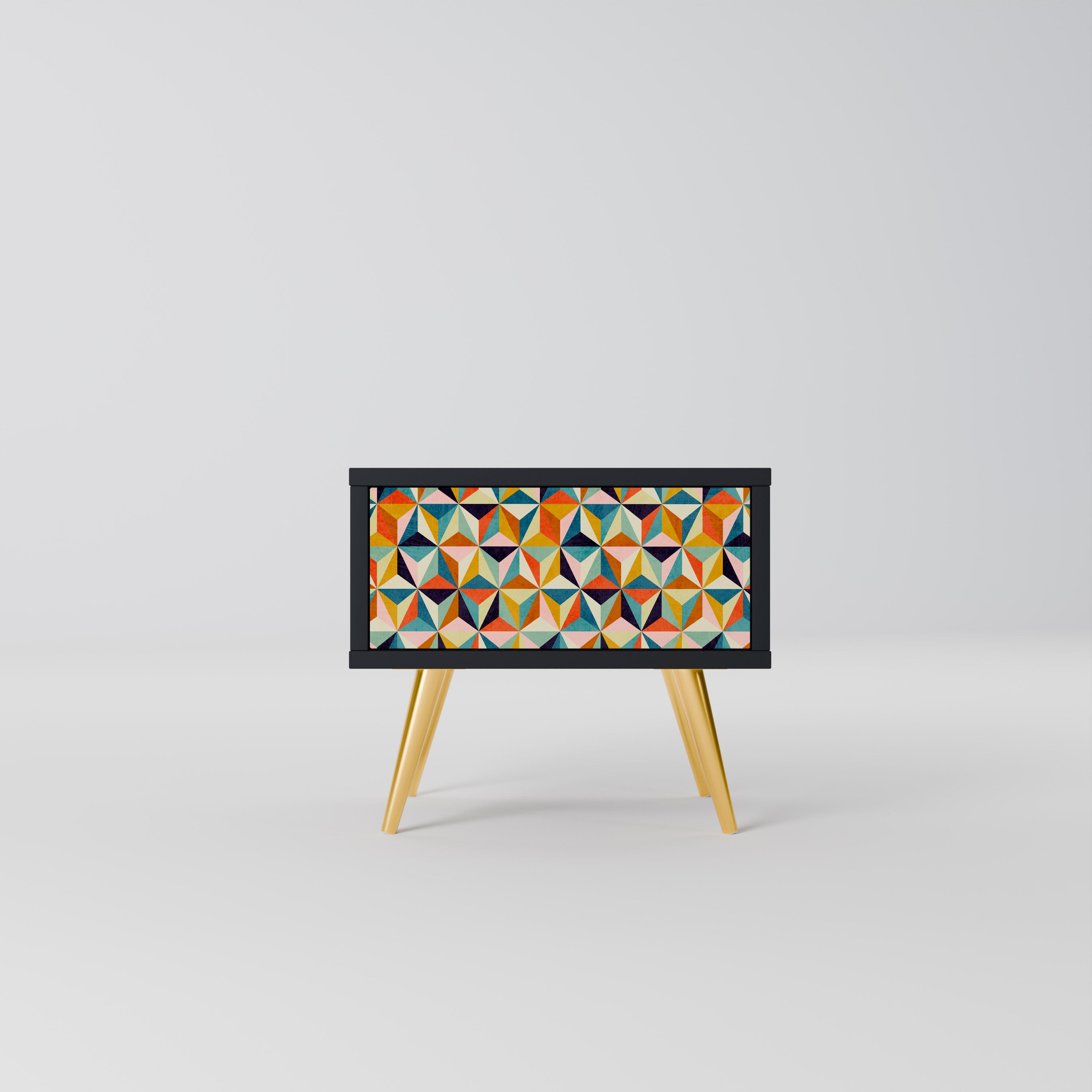 TESSELATE TREASURES Nightstand in Black Finish