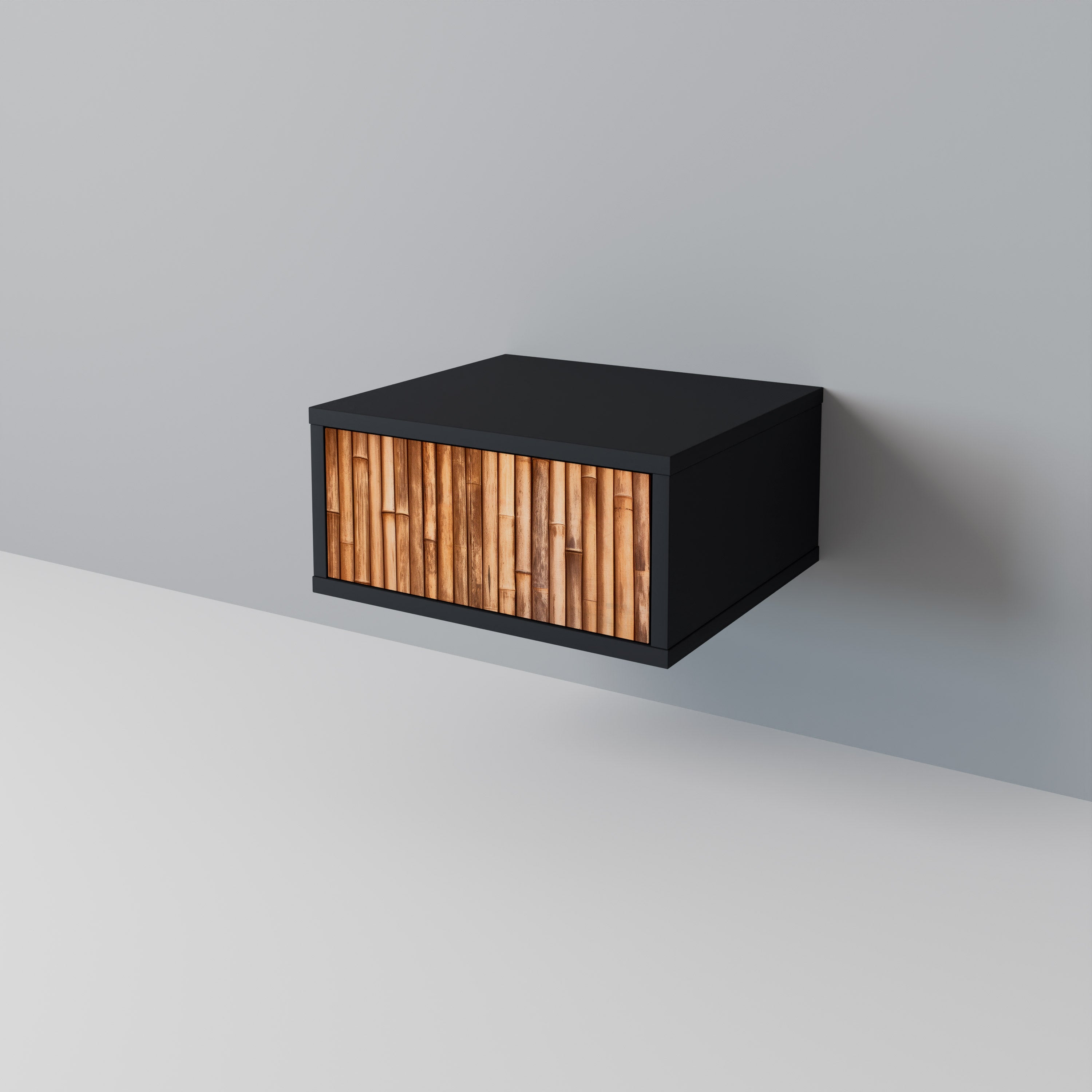 NATURAL WOOD Nightstand in Black Finish