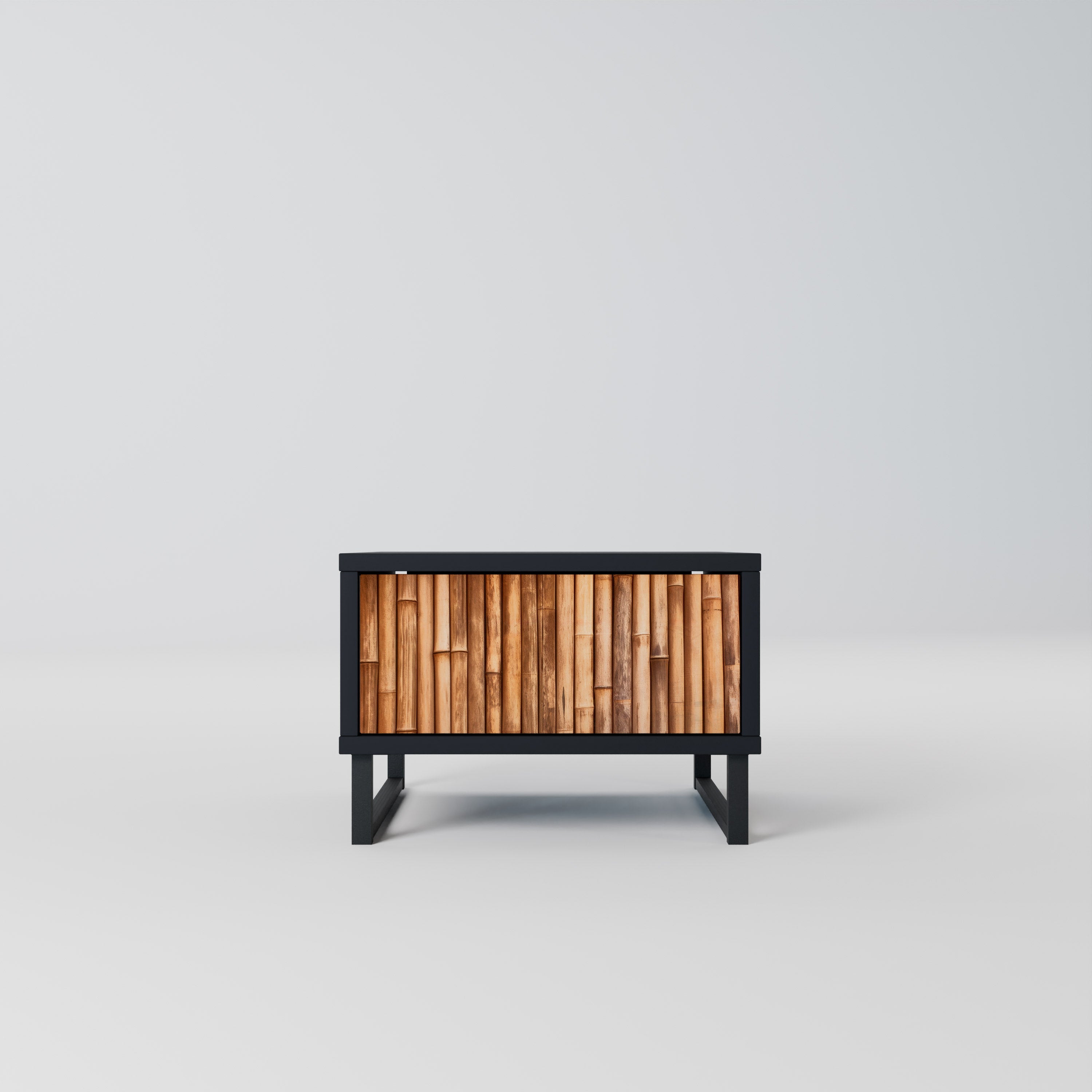 NATURAL WOOD Nightstand in Black Finish