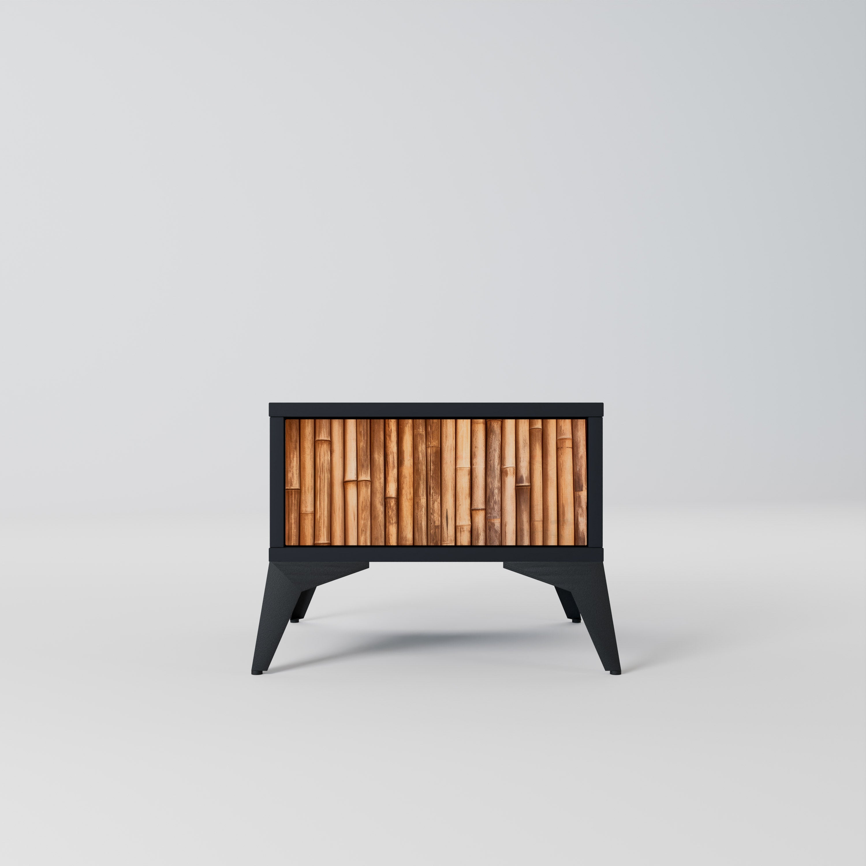 NATURAL WOOD Nightstand in Black Finish