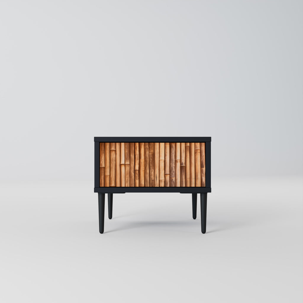 NATURAL WOOD Nightstand in Black Finish