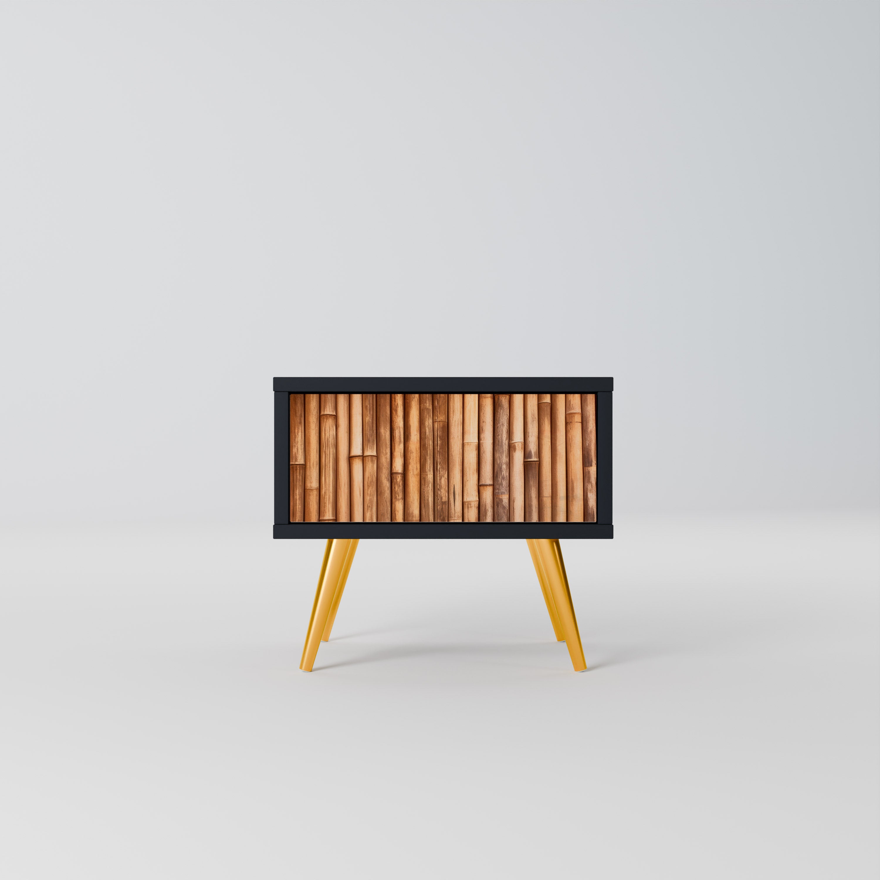 NATURAL WOOD Nightstand in Black Finish