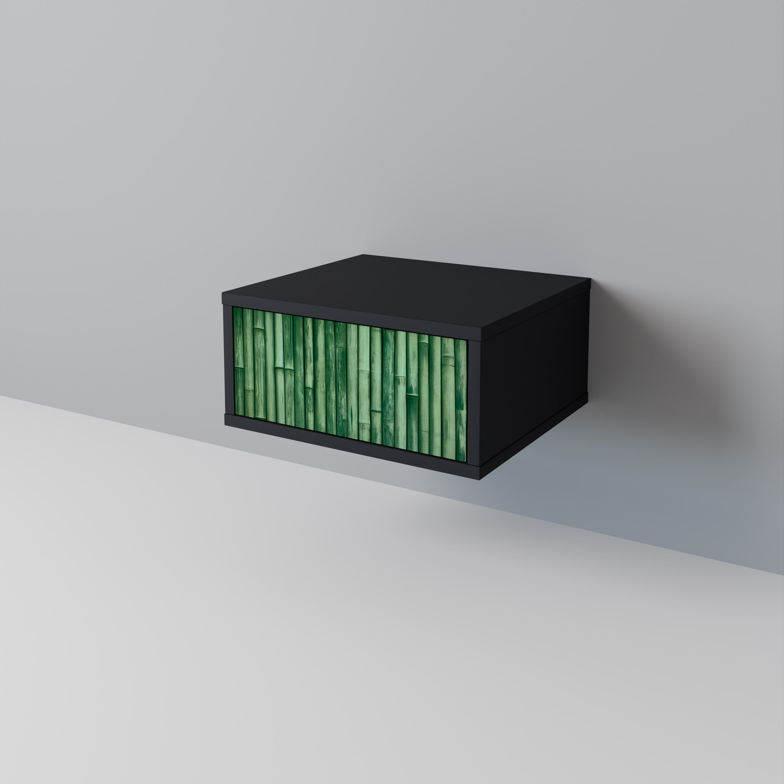 NATURAL GREEN Nightstand in Black Finish