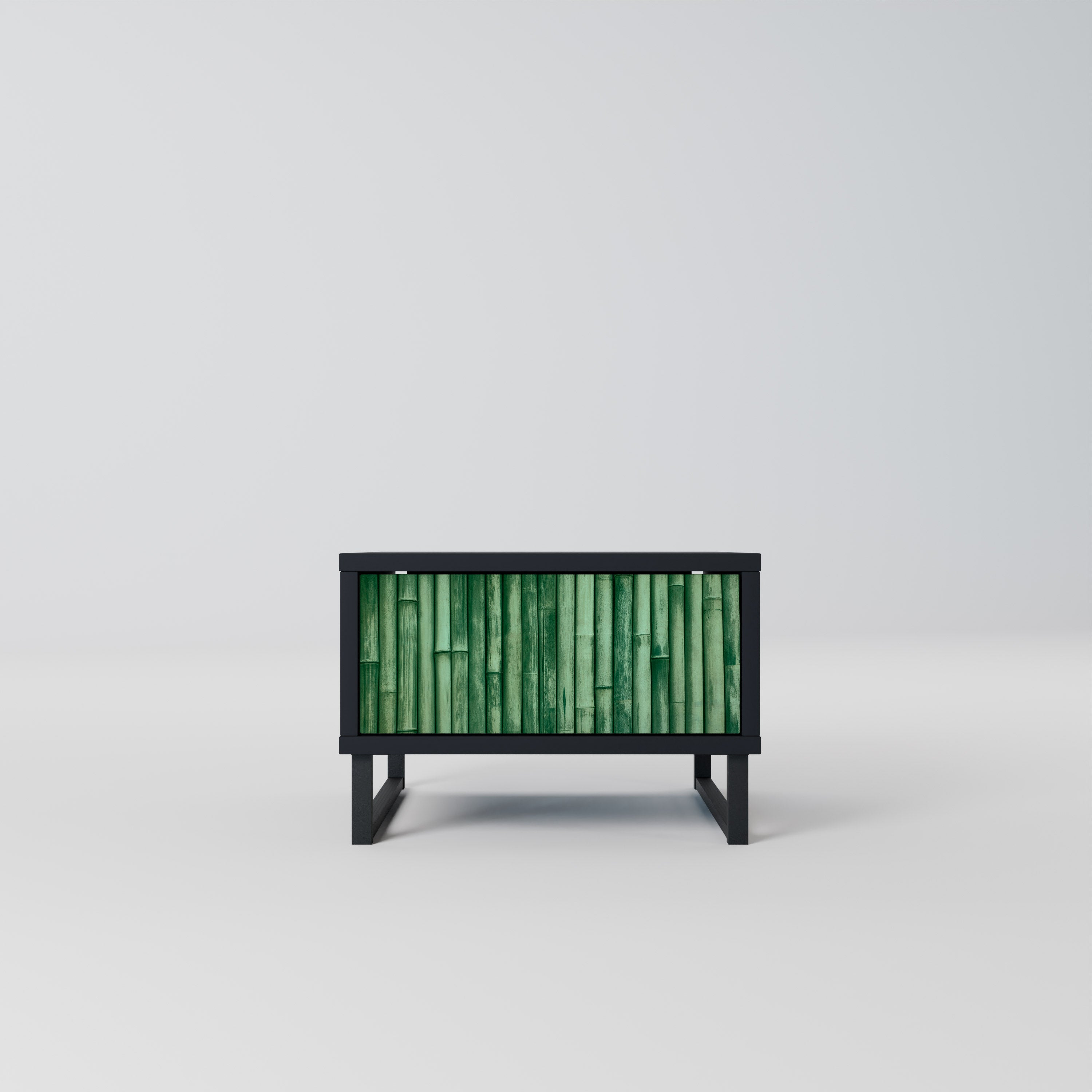 NATURAL GREEN Nightstand in Black Finish