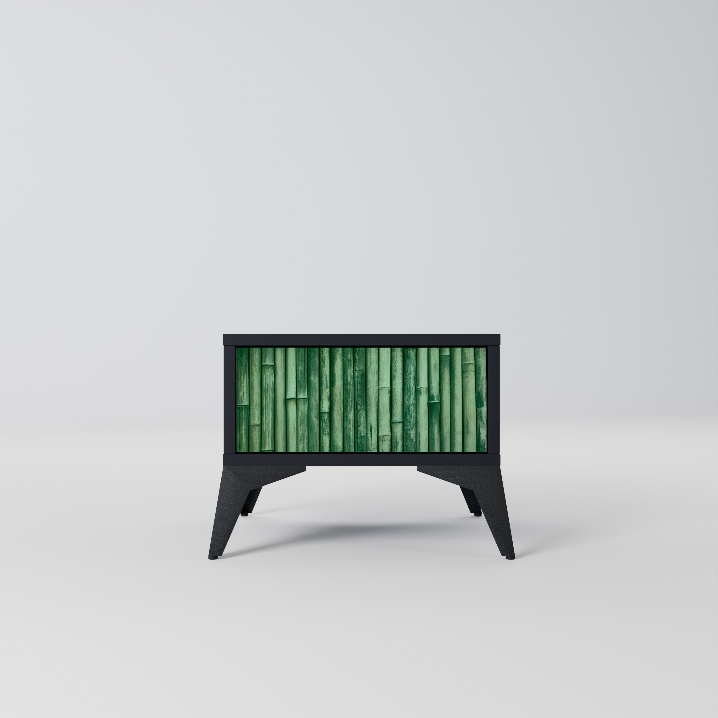 NATURAL GREEN Nightstand in Black Finish