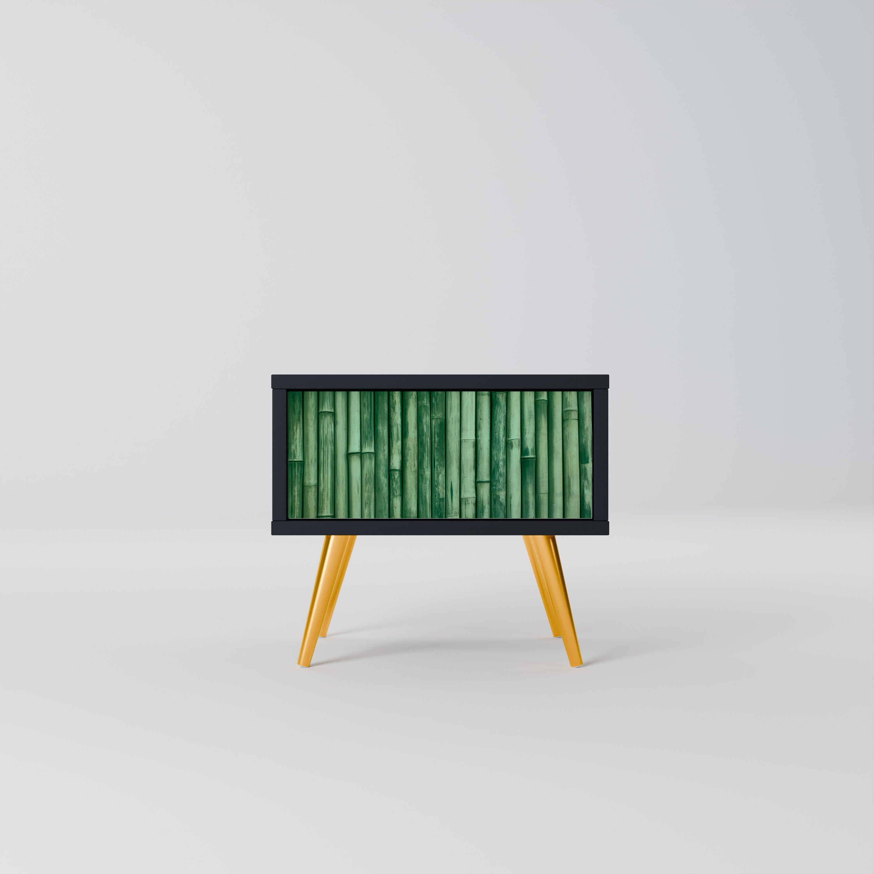 NATURAL GREEN Nightstand in Black Finish