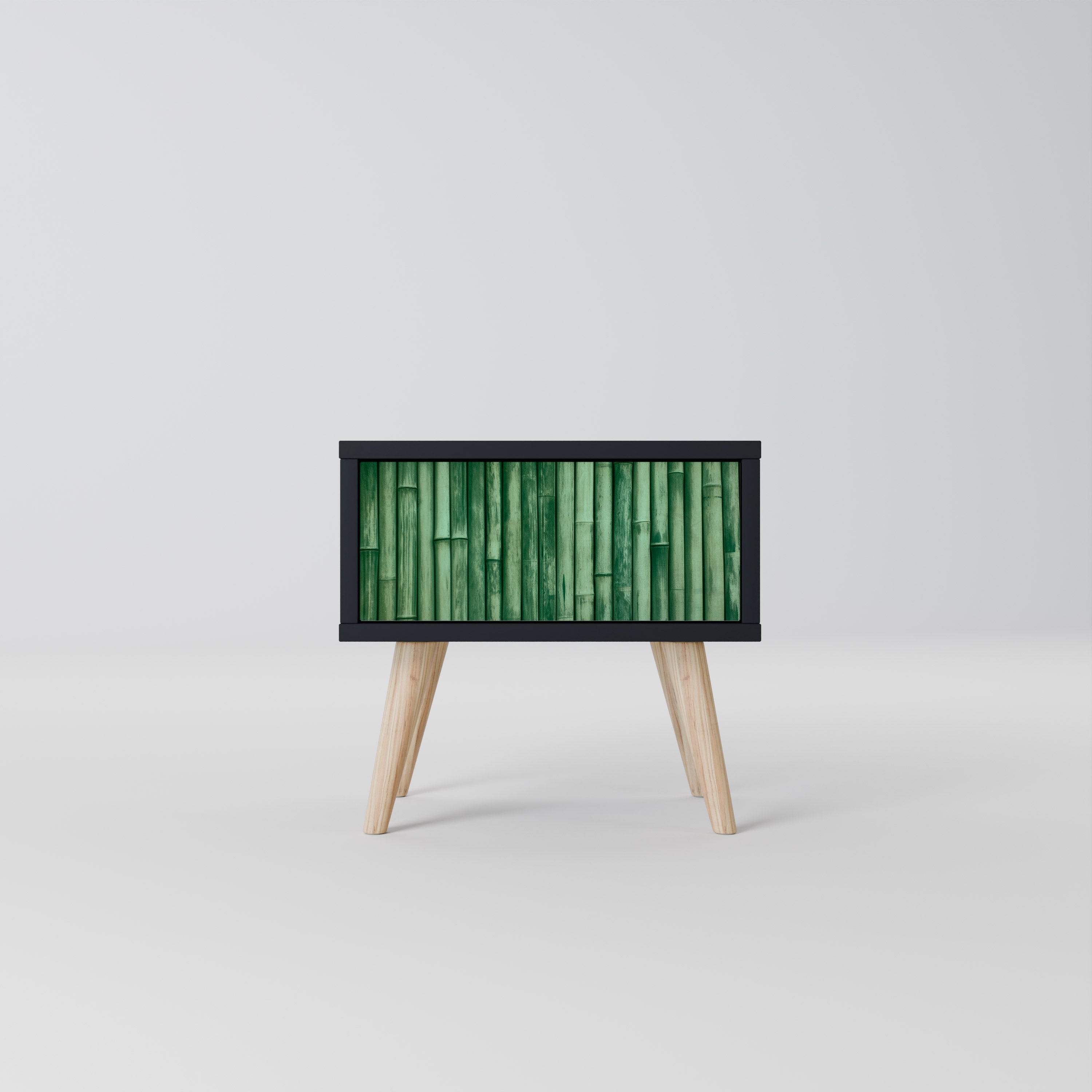 NATURAL GREEN Nightstand in Black Finish