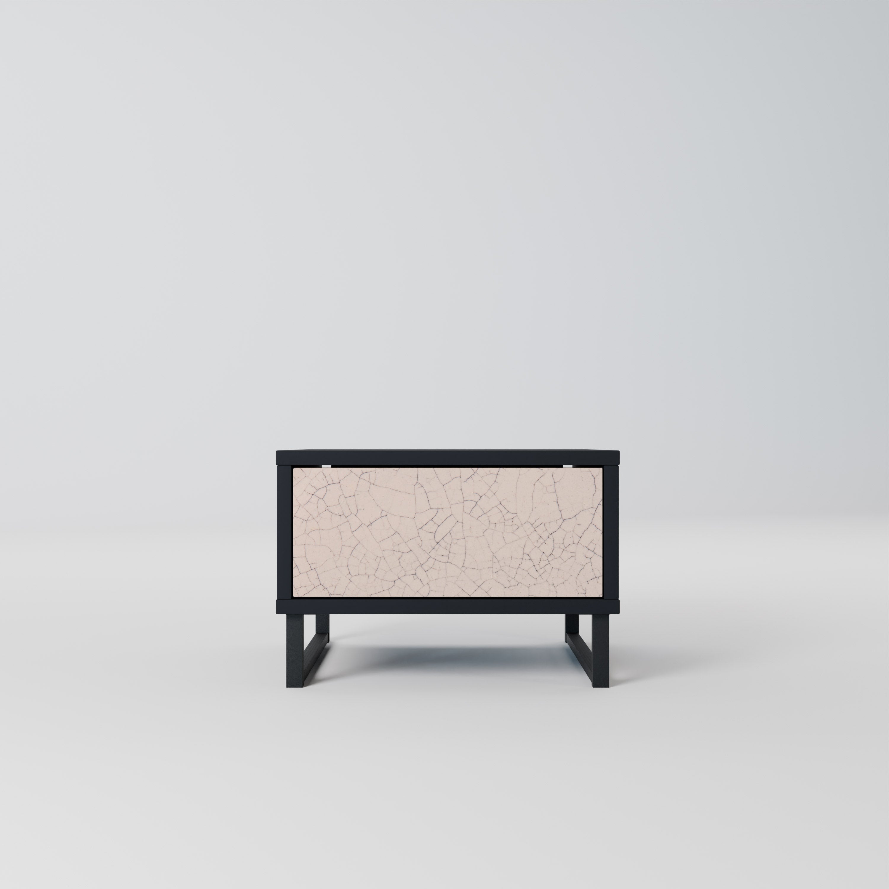CERAMIC TEXTURE Nightstand in Black Finish