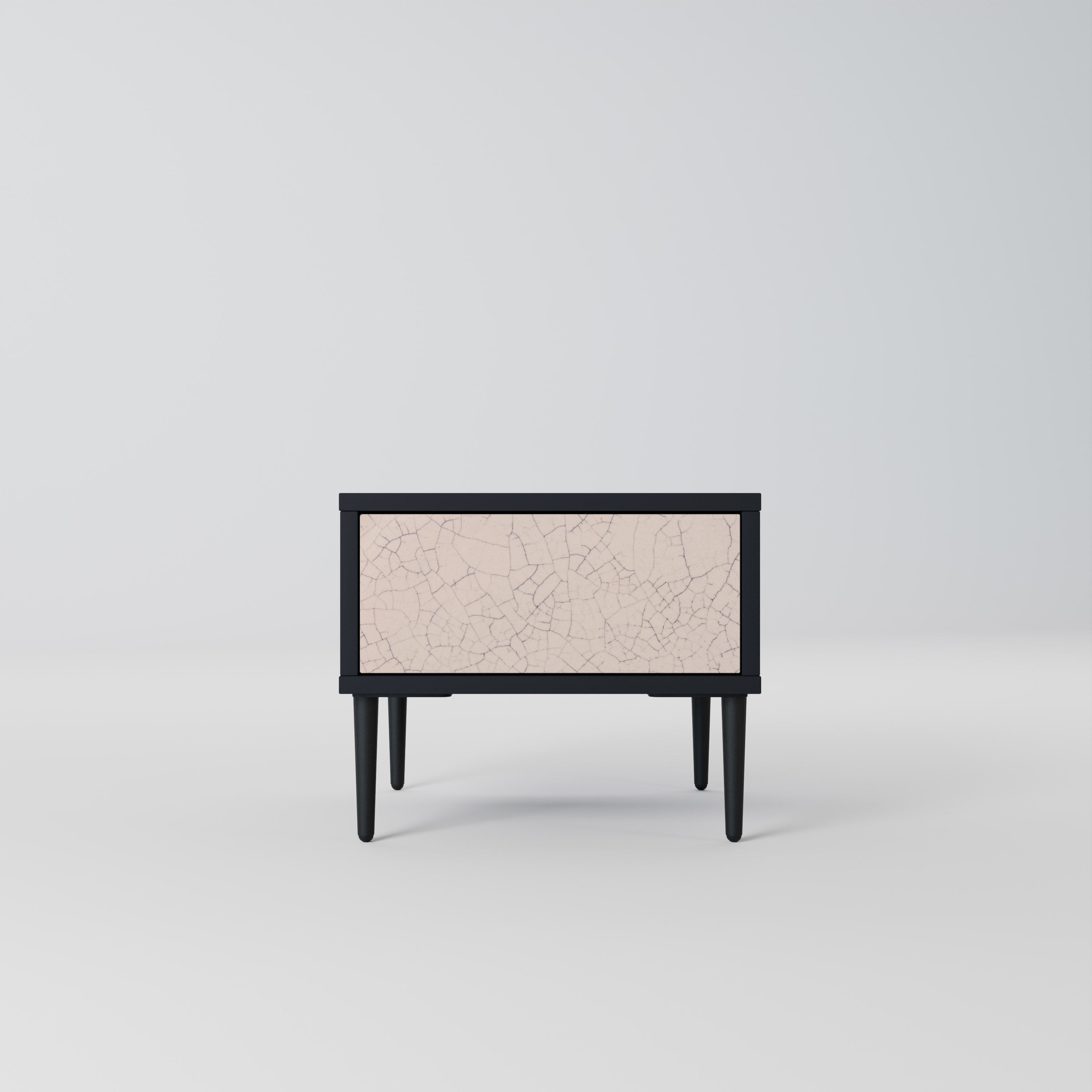 CERAMIC TEXTURE Nightstand in Black Finish