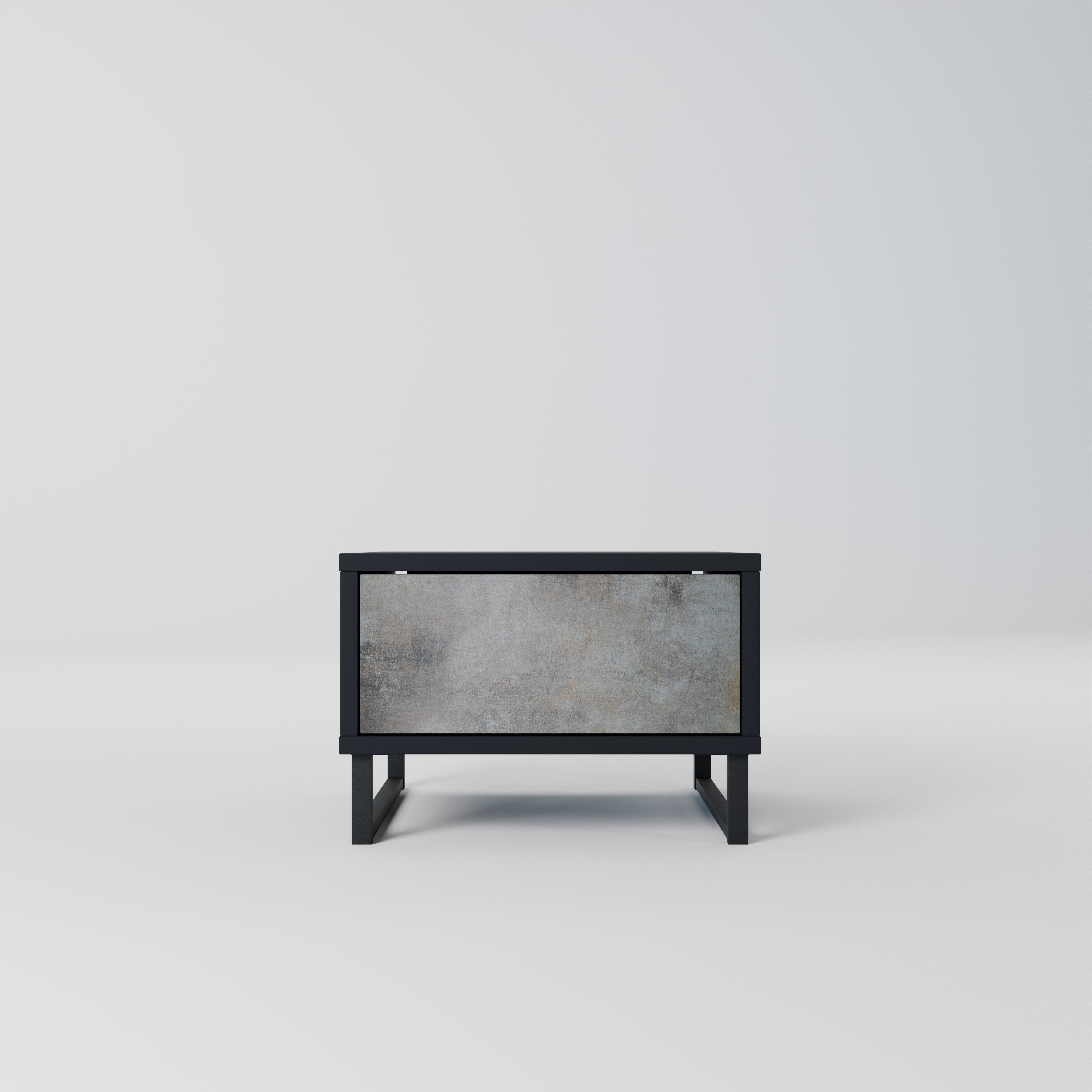 CONCRETE WALL Nightstand in Black Finish