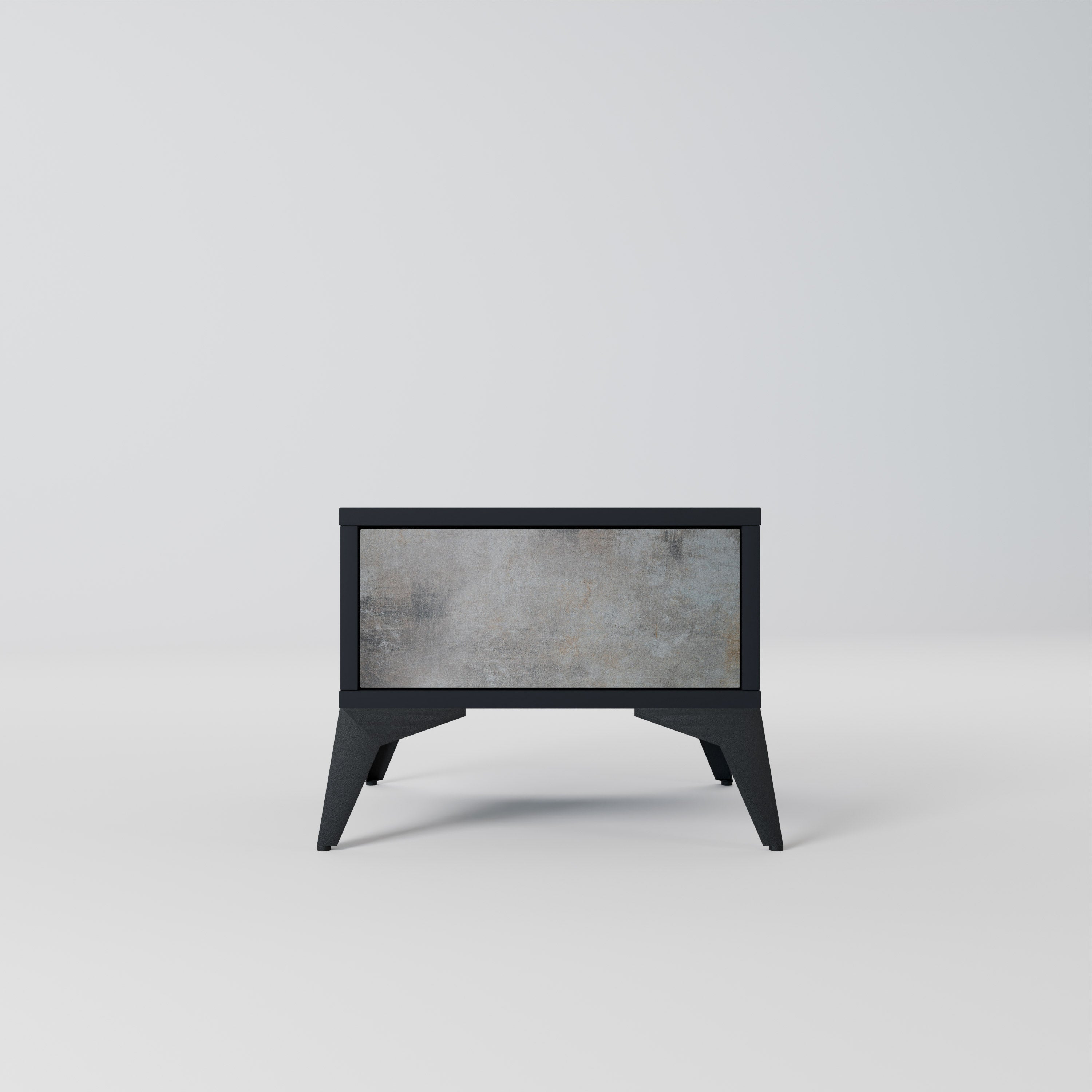 CONCRETE WALL Nightstand in Black Finish