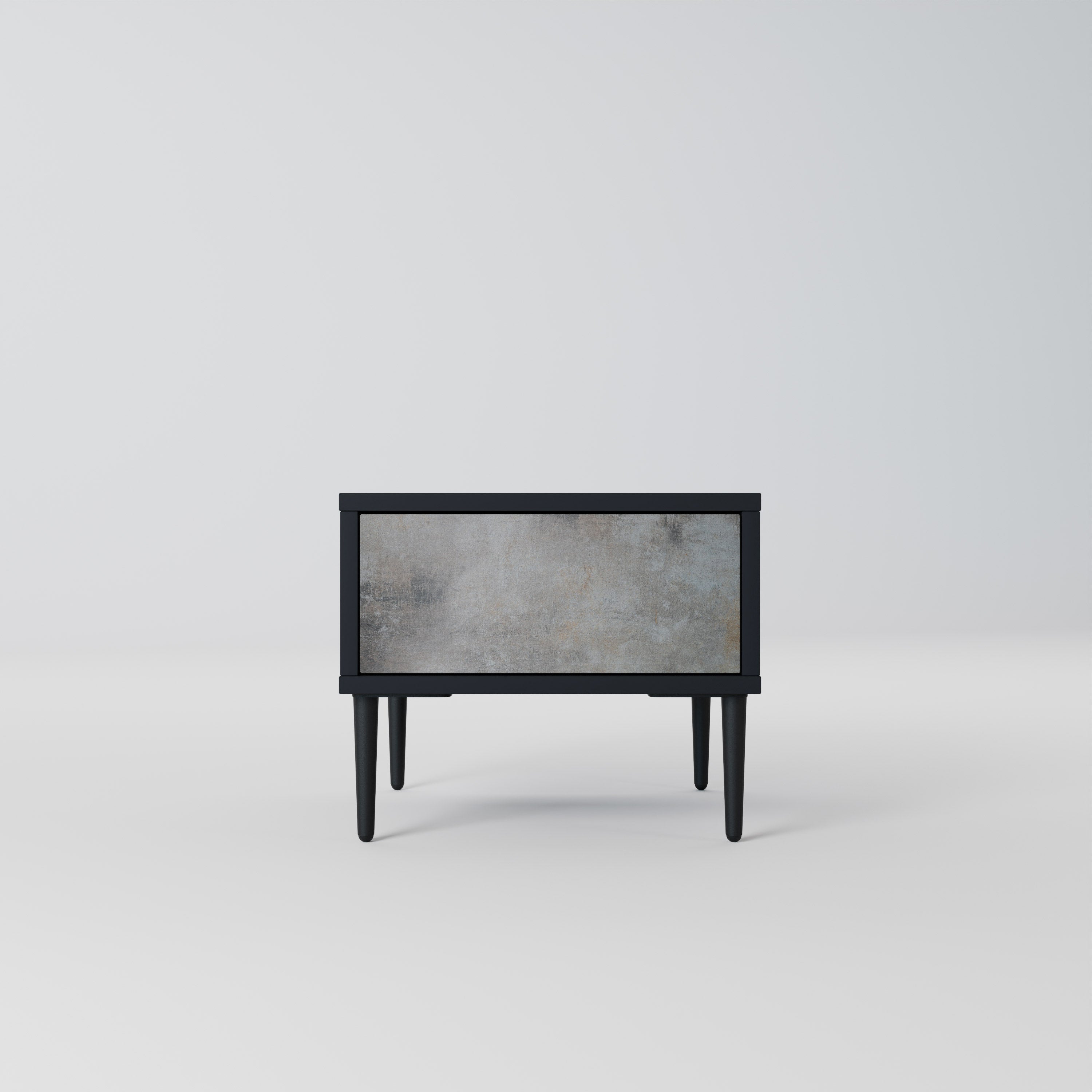 CONCRETE WALL Nightstand in Black Finish