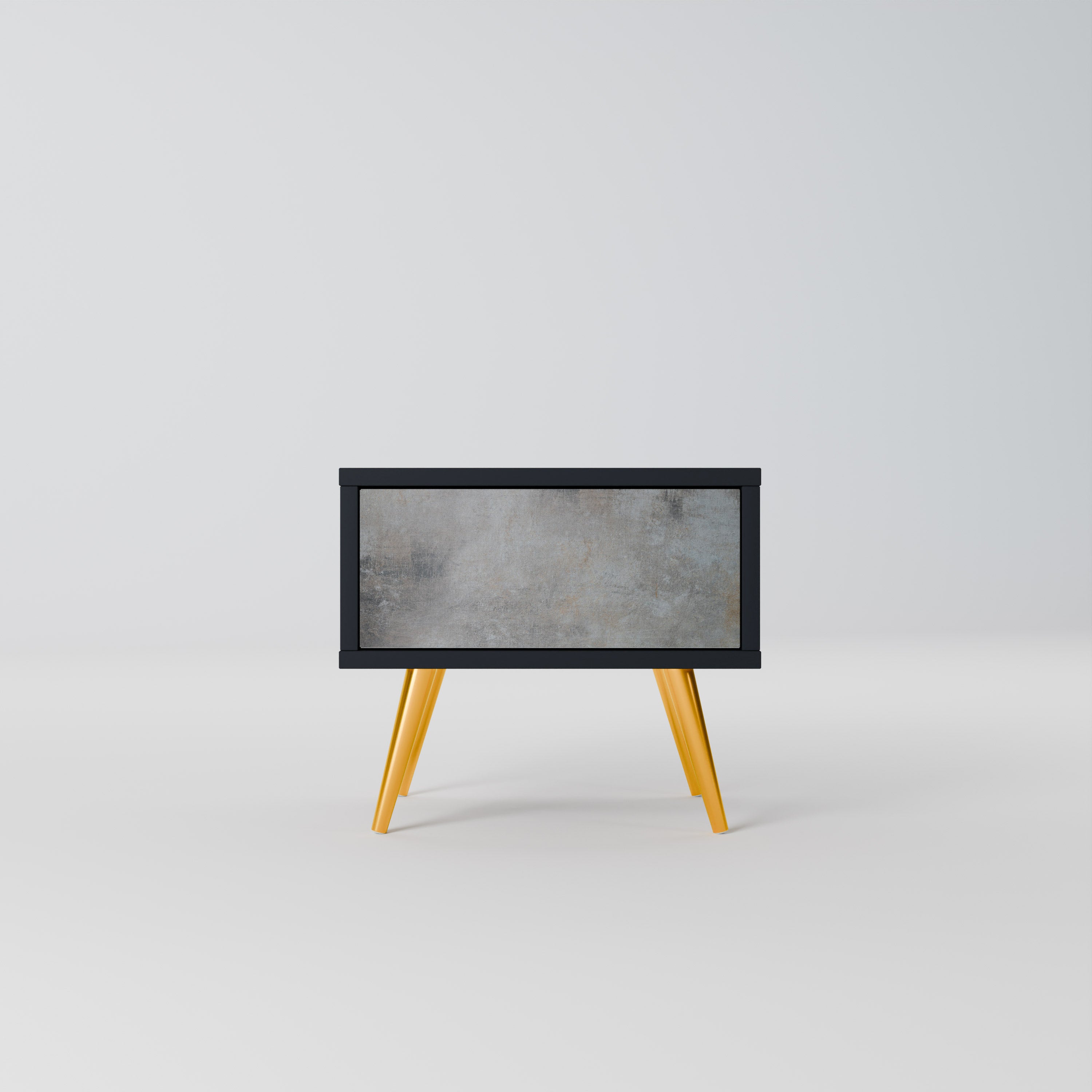 CONCRETE WALL Nightstand in Black Finish