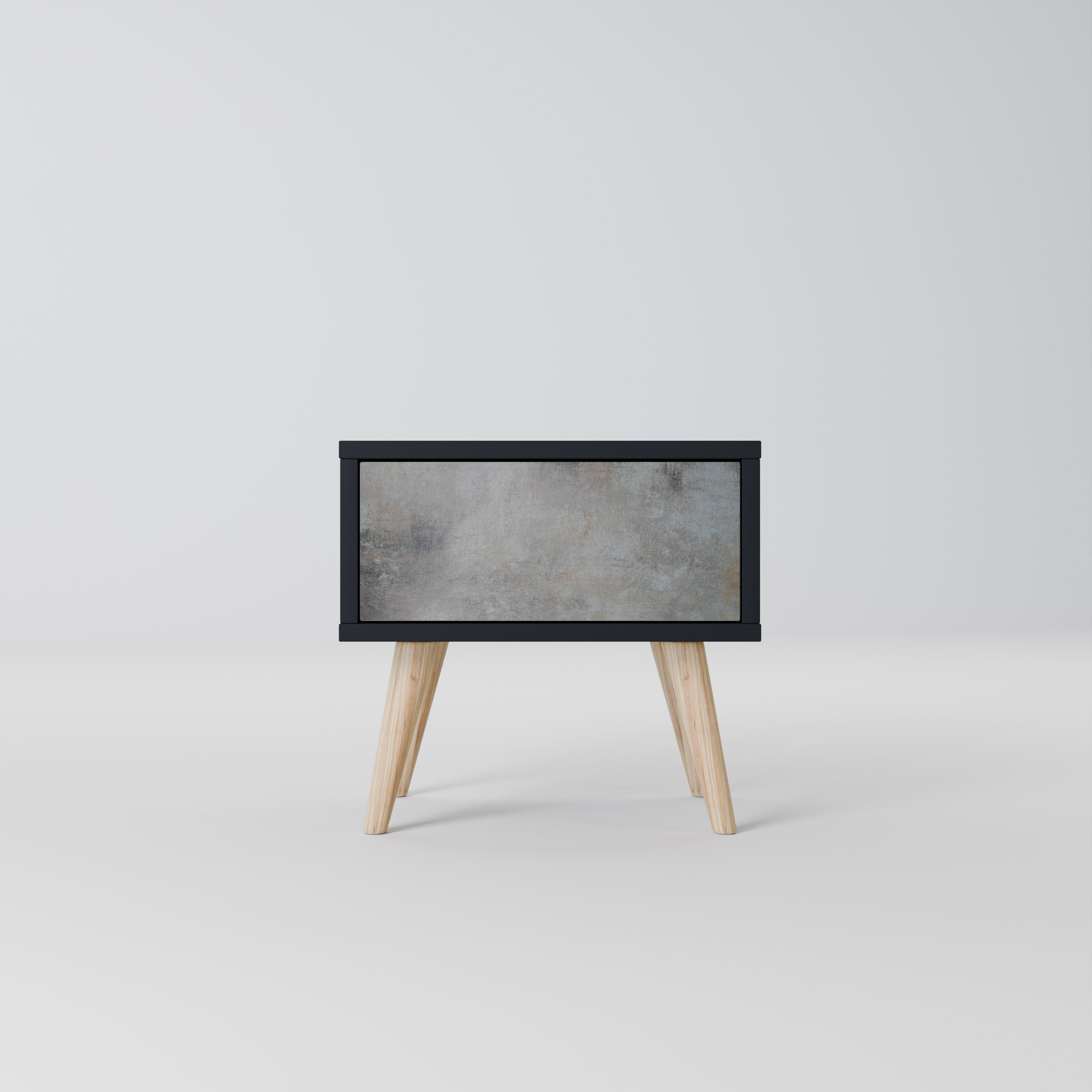 CONCRETE WALL Nightstand in Black Finish