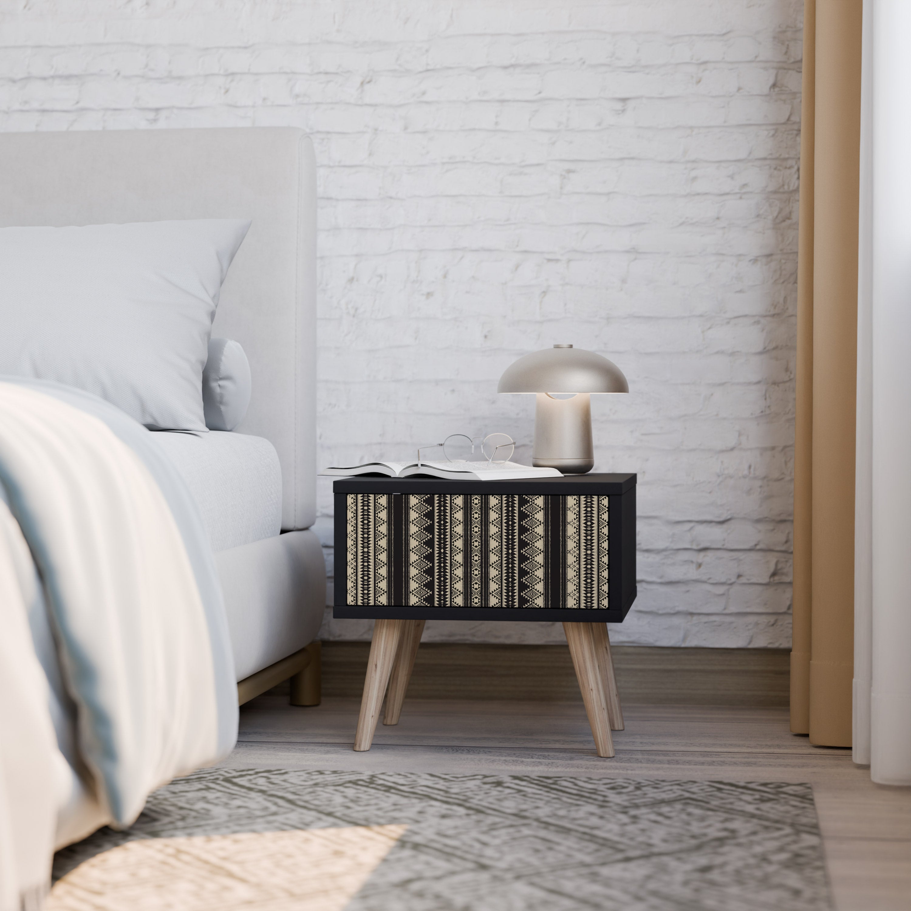 AZTEC Nightstand in Black Finish