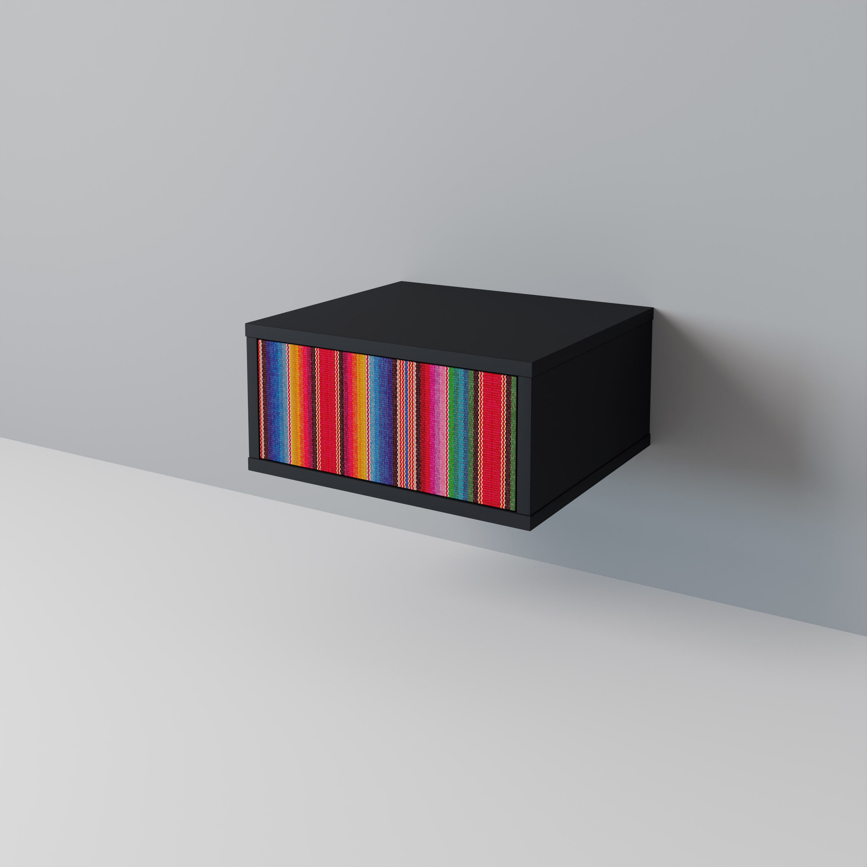 ETHNIC MEXICAN Nightstand in Black Finish